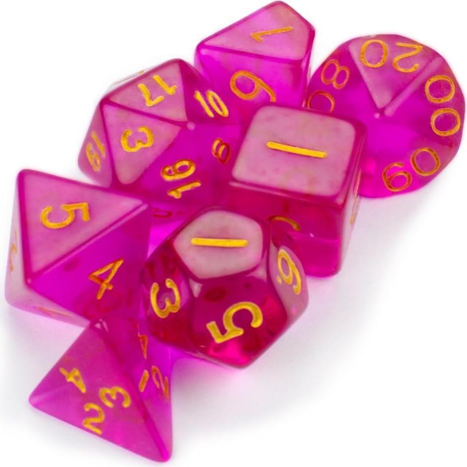 Dados Poliedricos Wiz Dice Serie II Fuego de Hadas 7 piezas