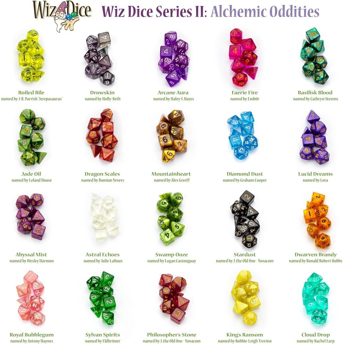 Dados Poliedricos Wiz Dice Serie II Fuego de Hadas 7 piezas