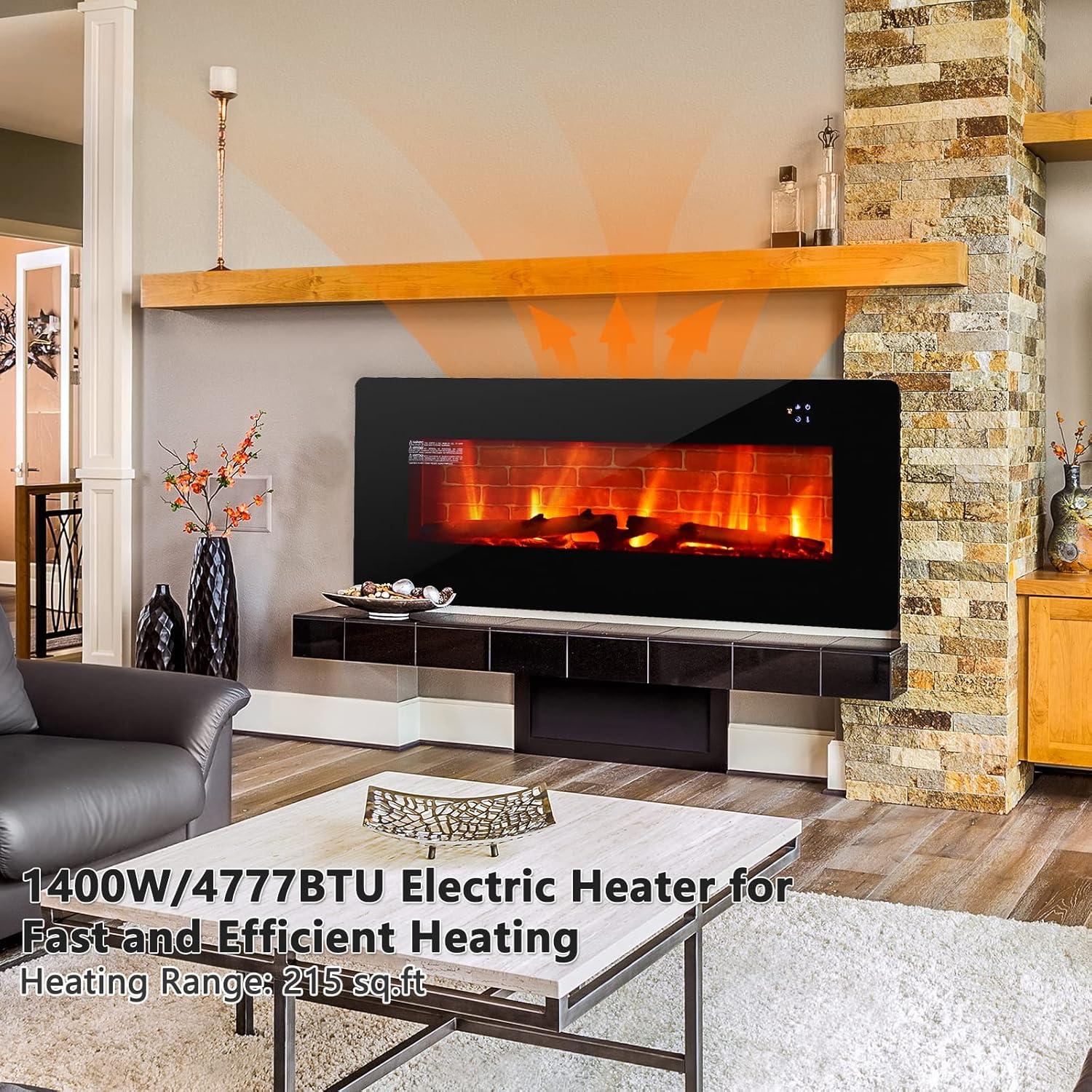 Chimenea Eléctrica COSTWAY 107 cm Control Remoto 1400W