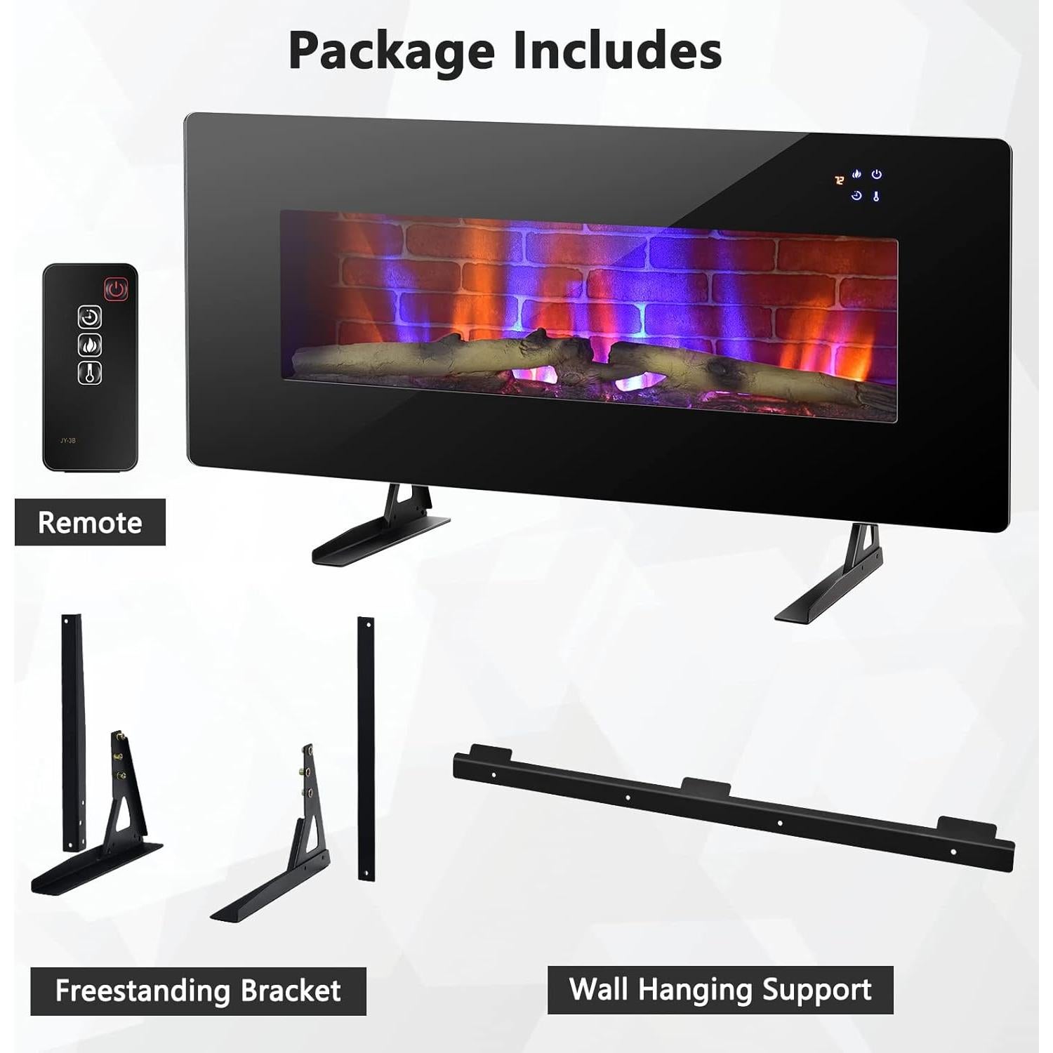 Chimenea Eléctrica COSTWAY 107 cm Control Remoto 1400W