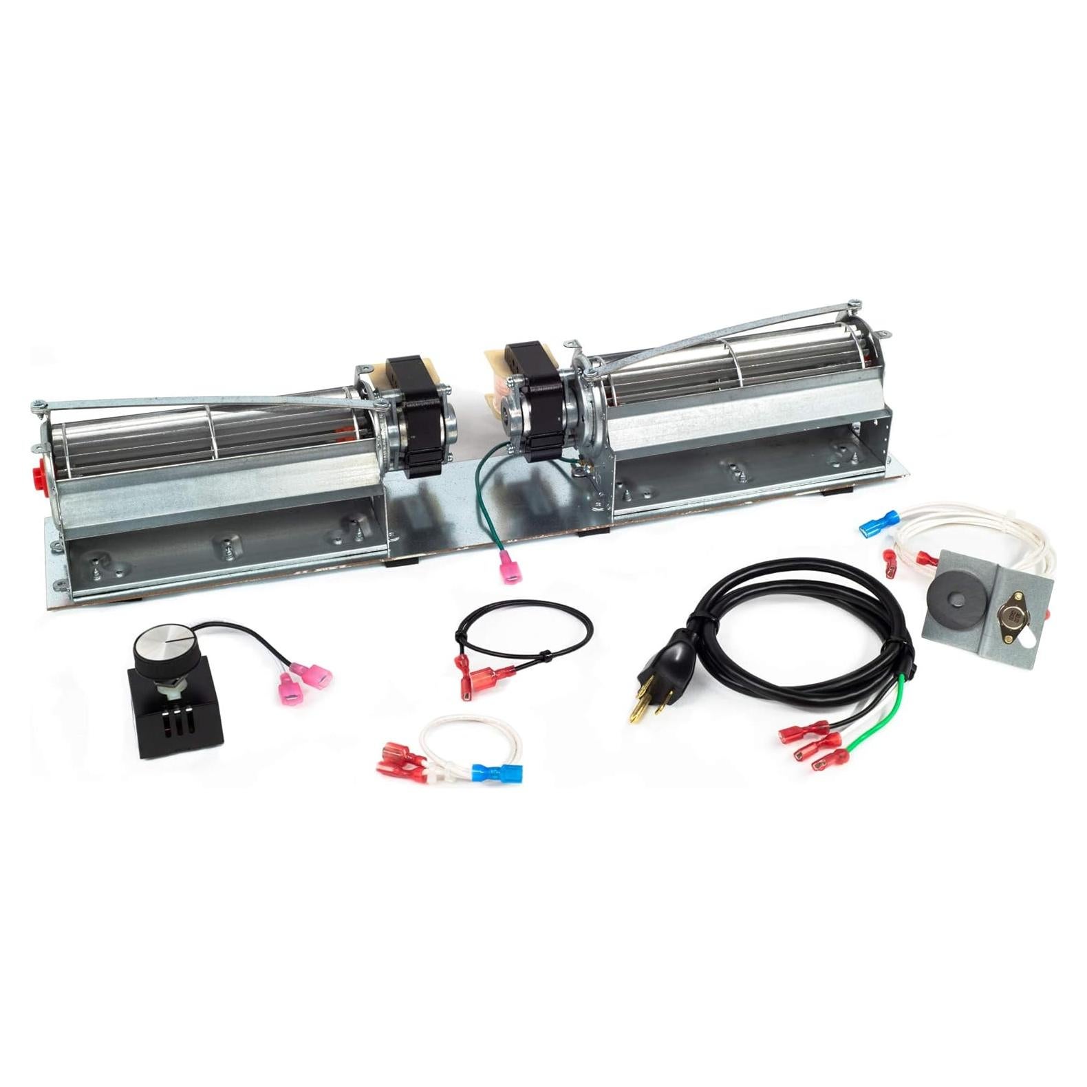 Kit Ventilador Doble RCFK FireplaceBlowersOnline | Silencioso, 220 CFM