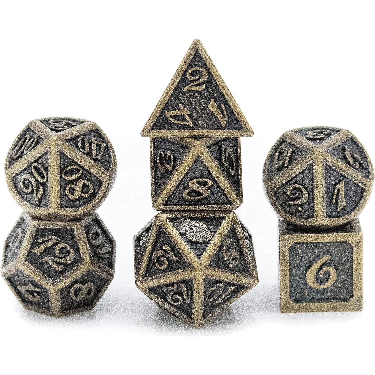 Juego de Dados de Metal HEIMDALLR 7 pcs Dragonhide 16mm