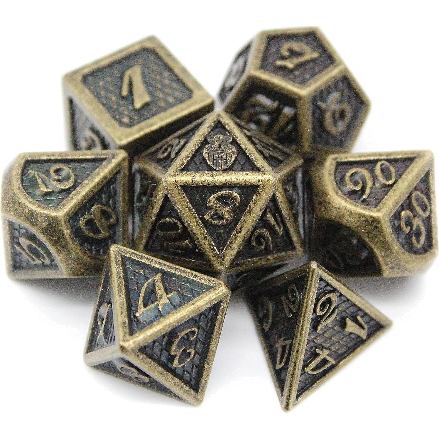 Juego de Dados de Metal HEIMDALLR 7 pcs Dragonhide 16mm