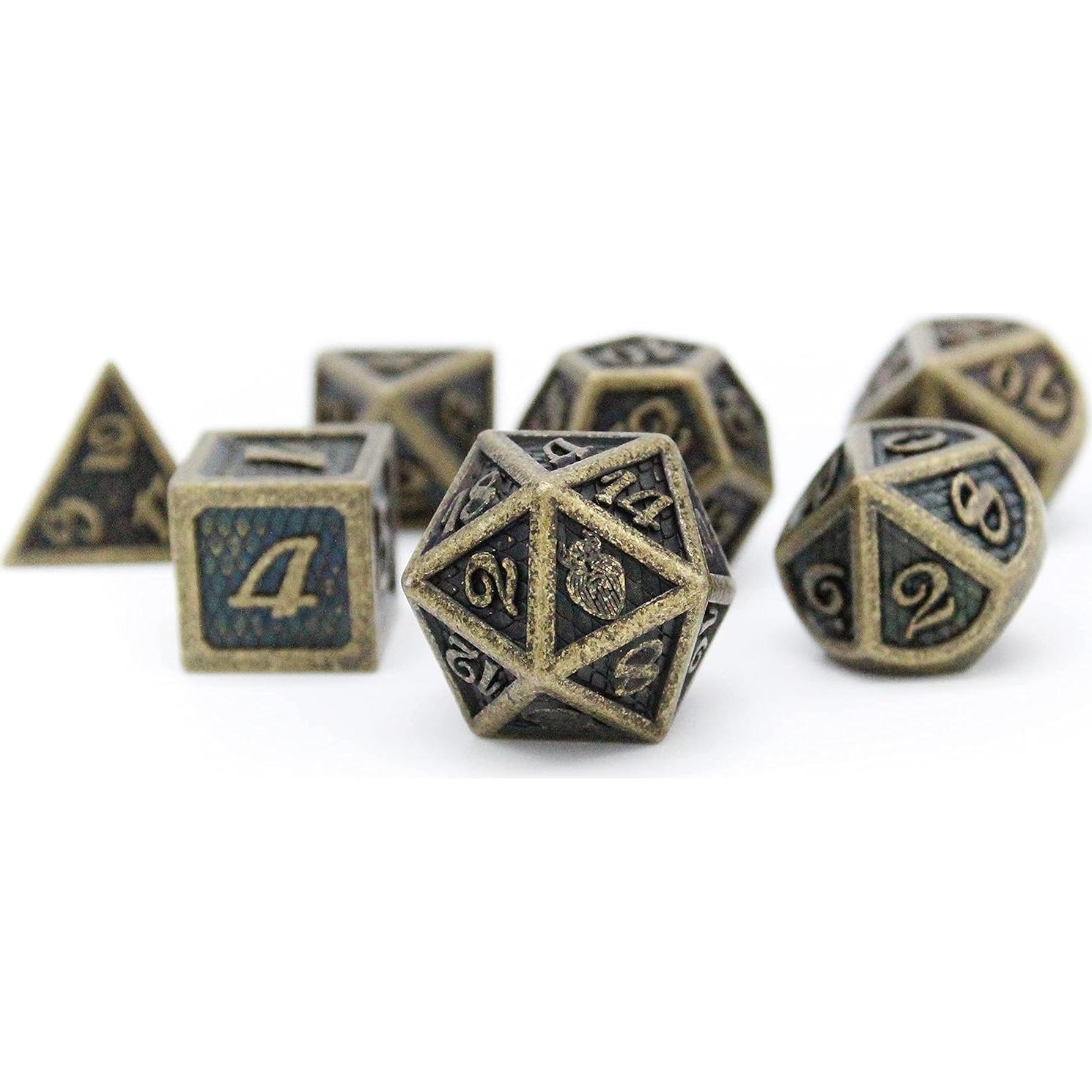 Juego de Dados de Metal HEIMDALLR 7 pcs Dragonhide 16mm