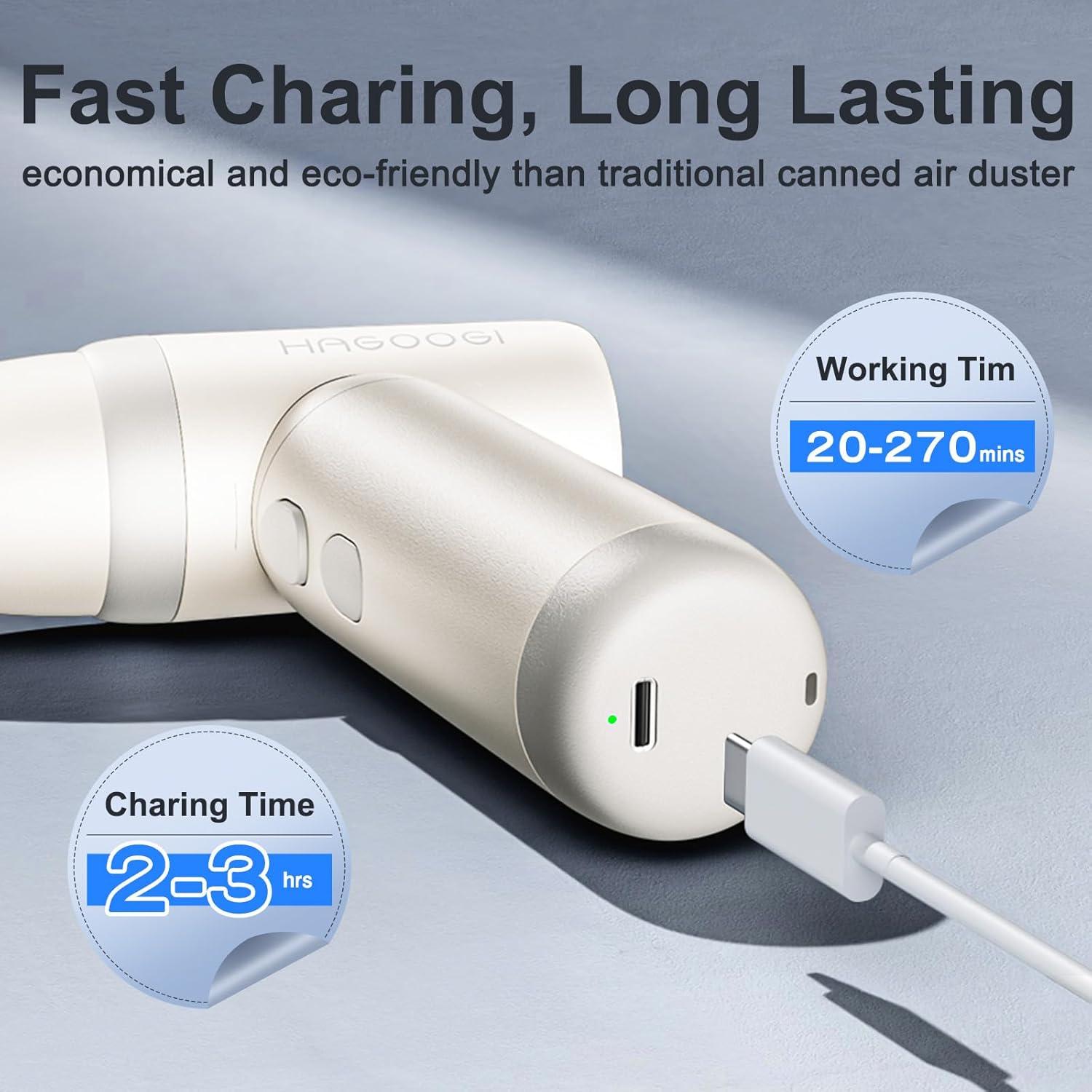 Soplador de Aire Comprimido HAGOOGI 4 Velocidades Blanco