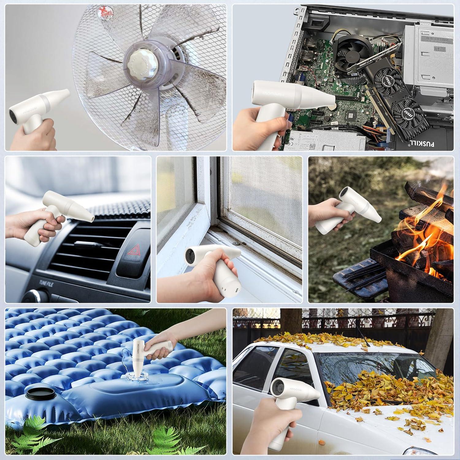 Soplador de Aire Comprimido HAGOOGI 4 Velocidades Blanco