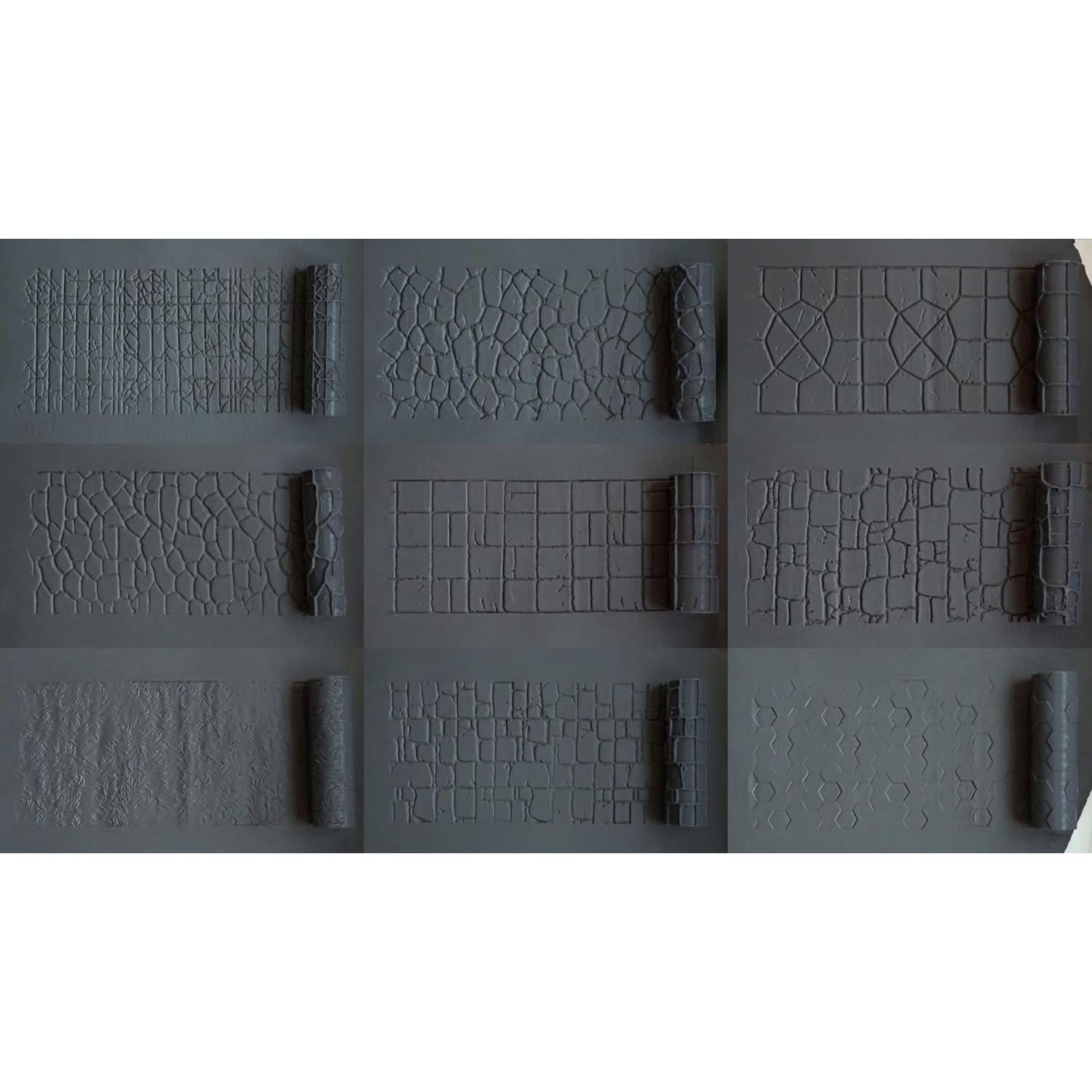 Juego de Rodillos de Textura para D&D Asemly 9 Piezas