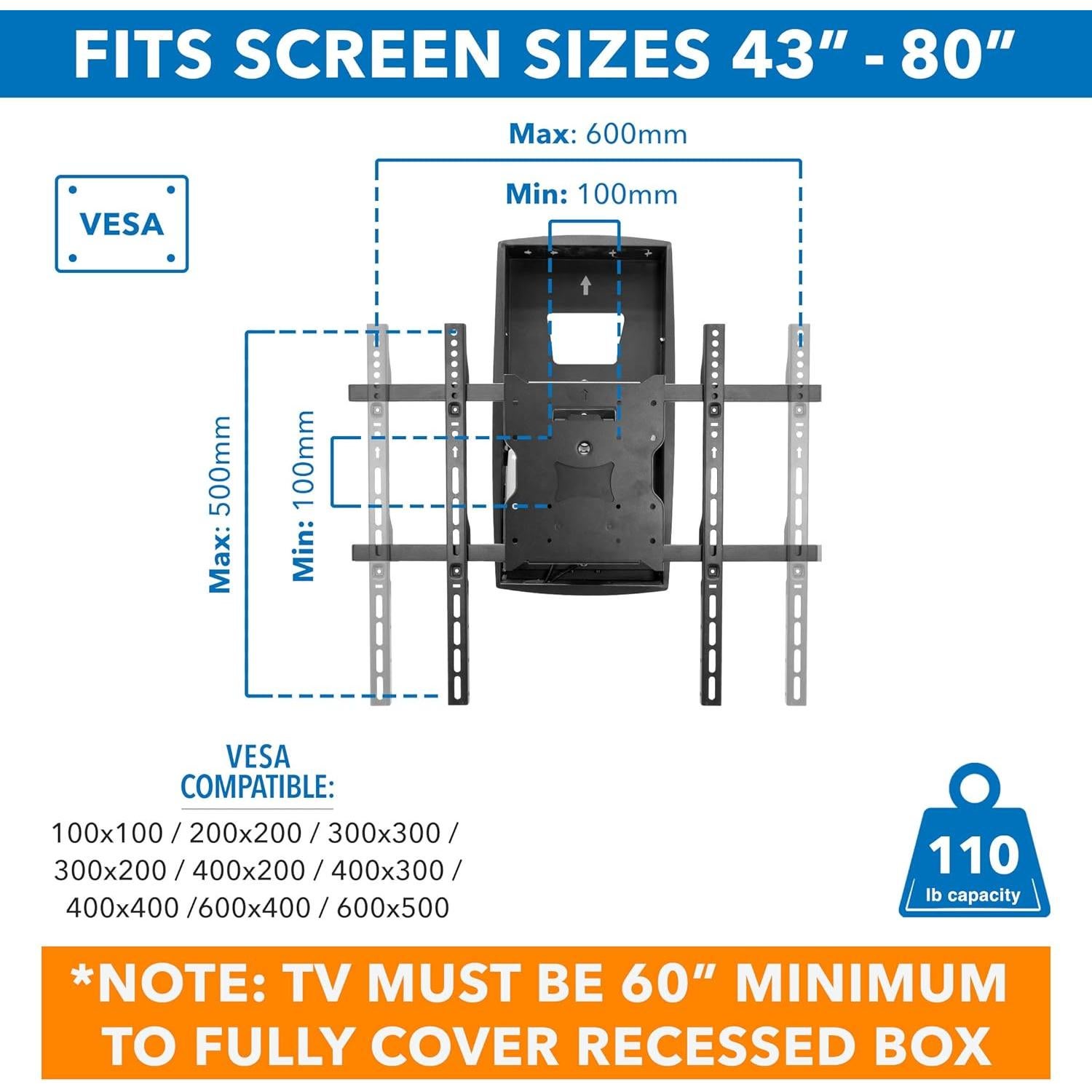 Soporte de TV motorizado Mount-It! para chimenea 80"