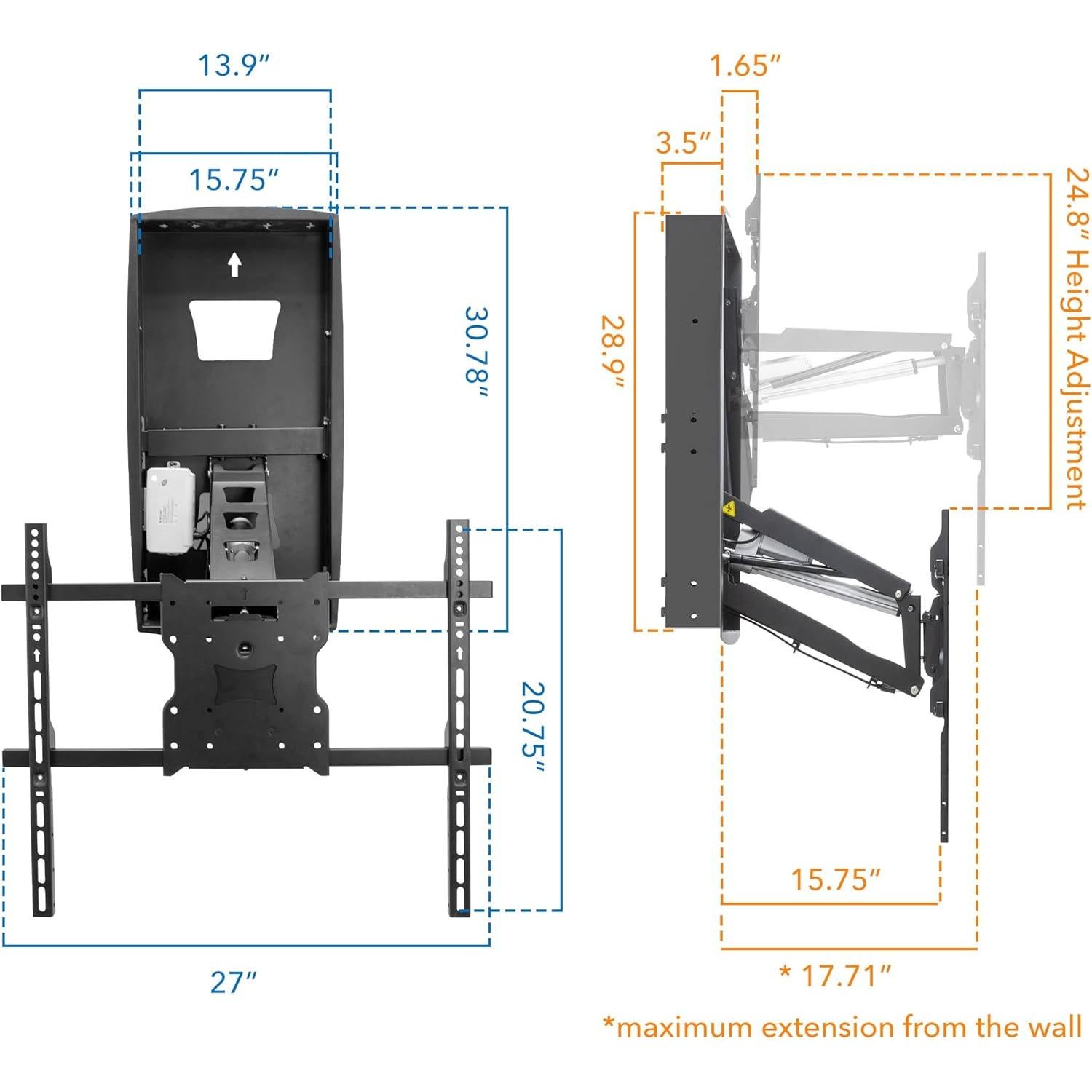 Soporte de TV motorizado Mount-It! para chimenea 80"