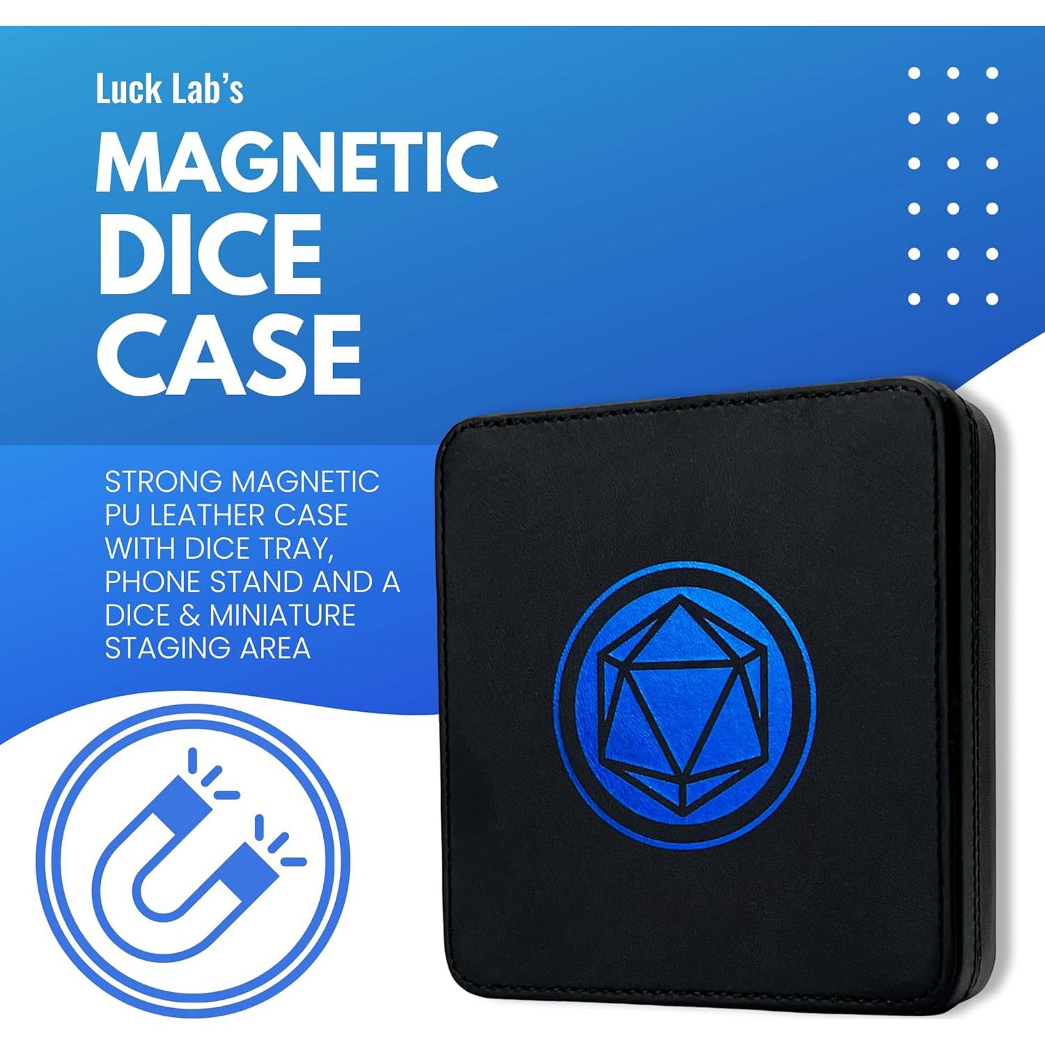 Estuche Magnético Luck Lab para Dados y Soporte Teléfono - Azul