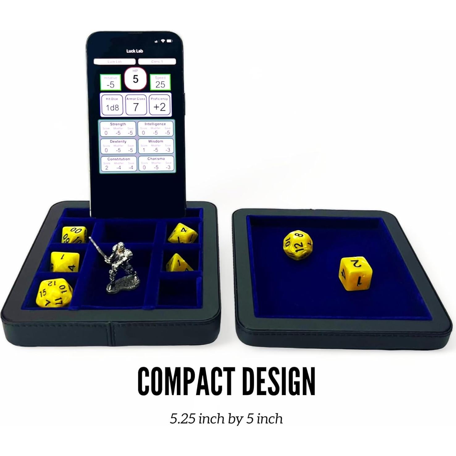 Estuche Magnético Luck Lab para Dados y Soporte Teléfono - Azul