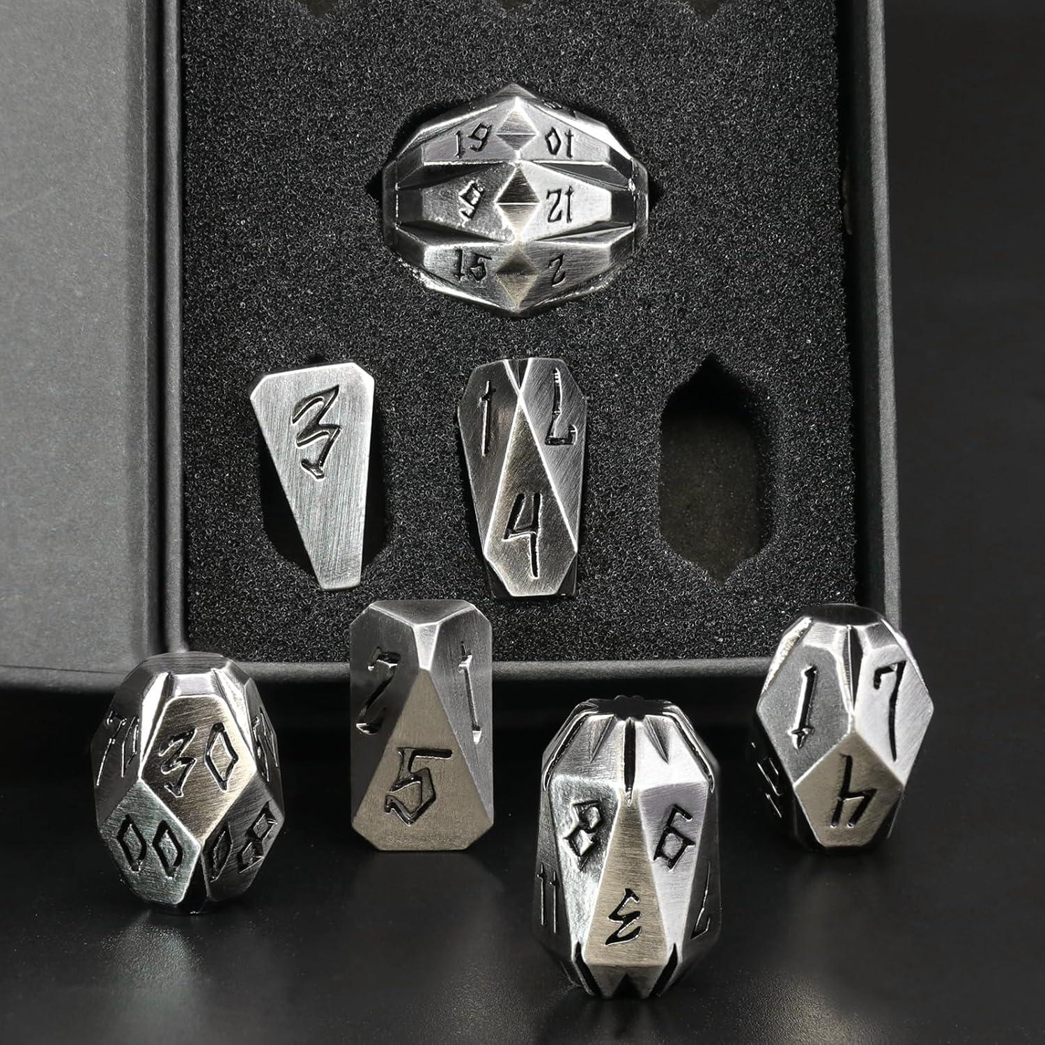 Juego de Dados de Metal ZHOORQI 7 Pcs D&D Stonehenge