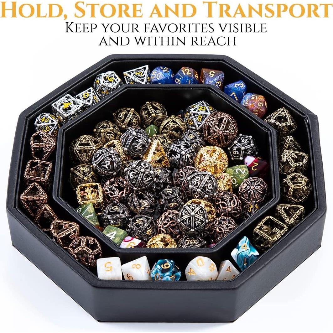 Bandeja de Dados Soar Forge Octagonal 20 cm Dragón Dorado