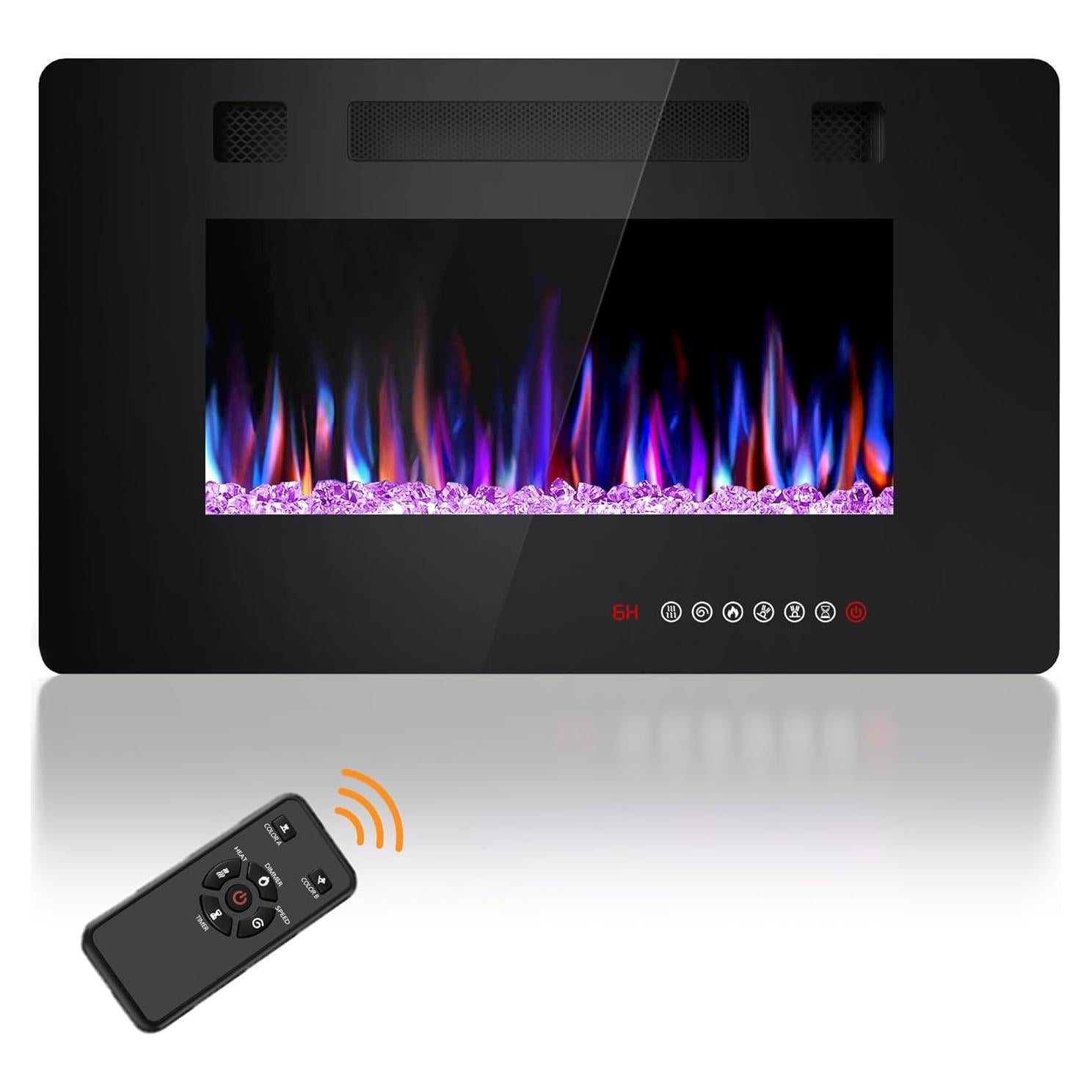 Chimenea Eléctrica Joy Pebble 30" Empotrada 750/1500W