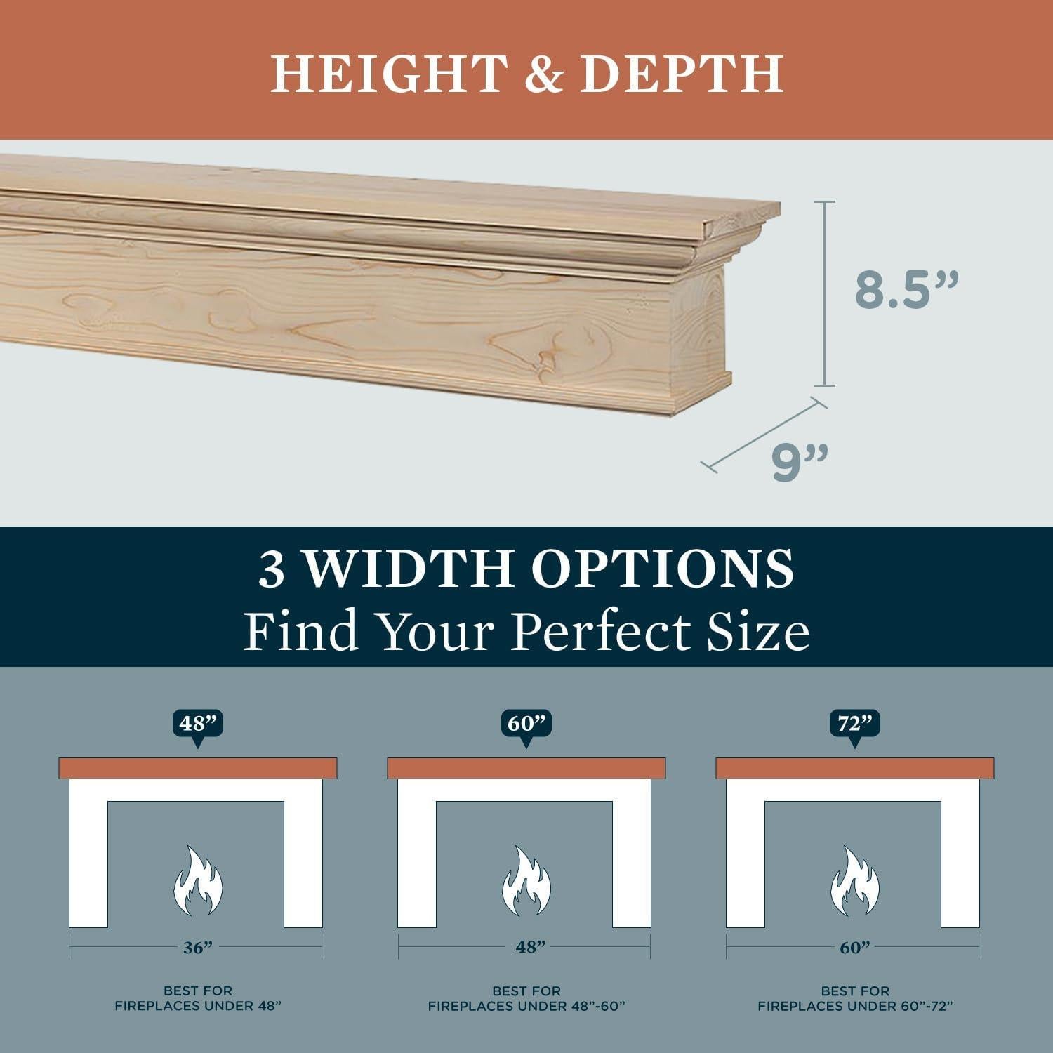 Repisa de Chimenea Flotante MANTELSDIRECT Bellamy 182 cm