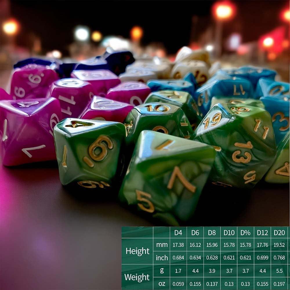 Juego de Dados D&D AORZOV 5 Sets de 7 Piezas Colores