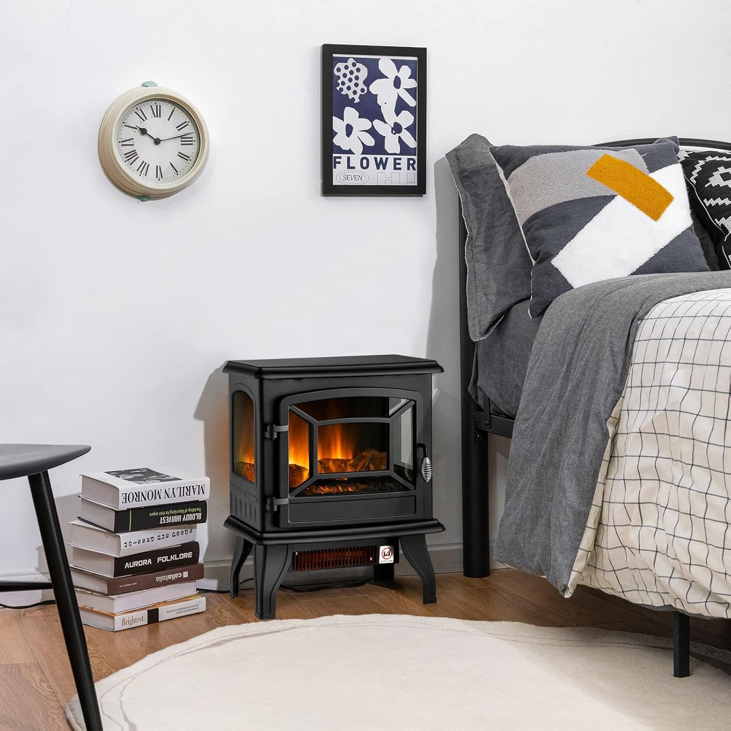 Chimenea Eléctrica ORALNER 43 cm con Efecto Llama 3D, 1400W