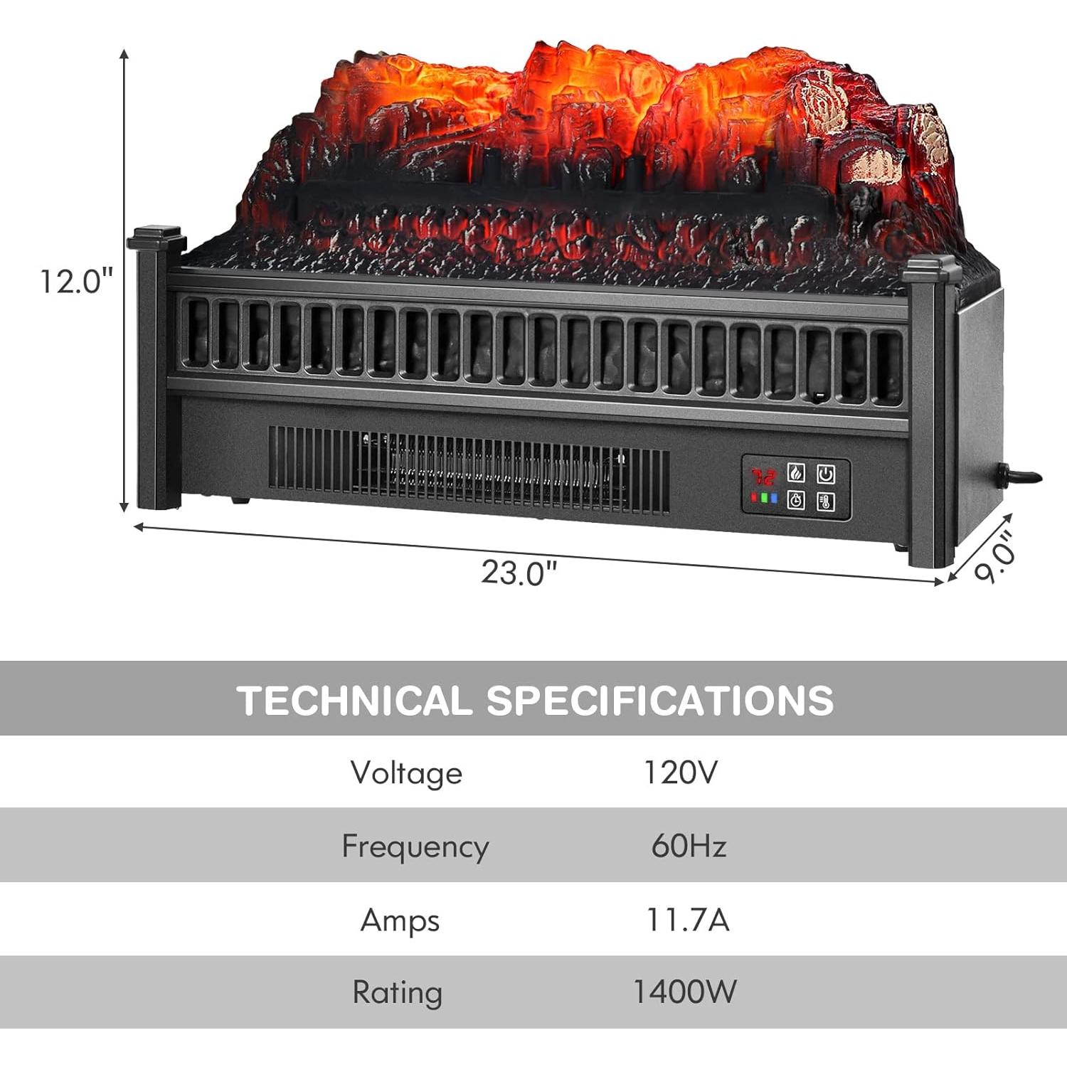 Calefactor Eléctrico Tangkula SF413-23A 1400W con Control Remoto