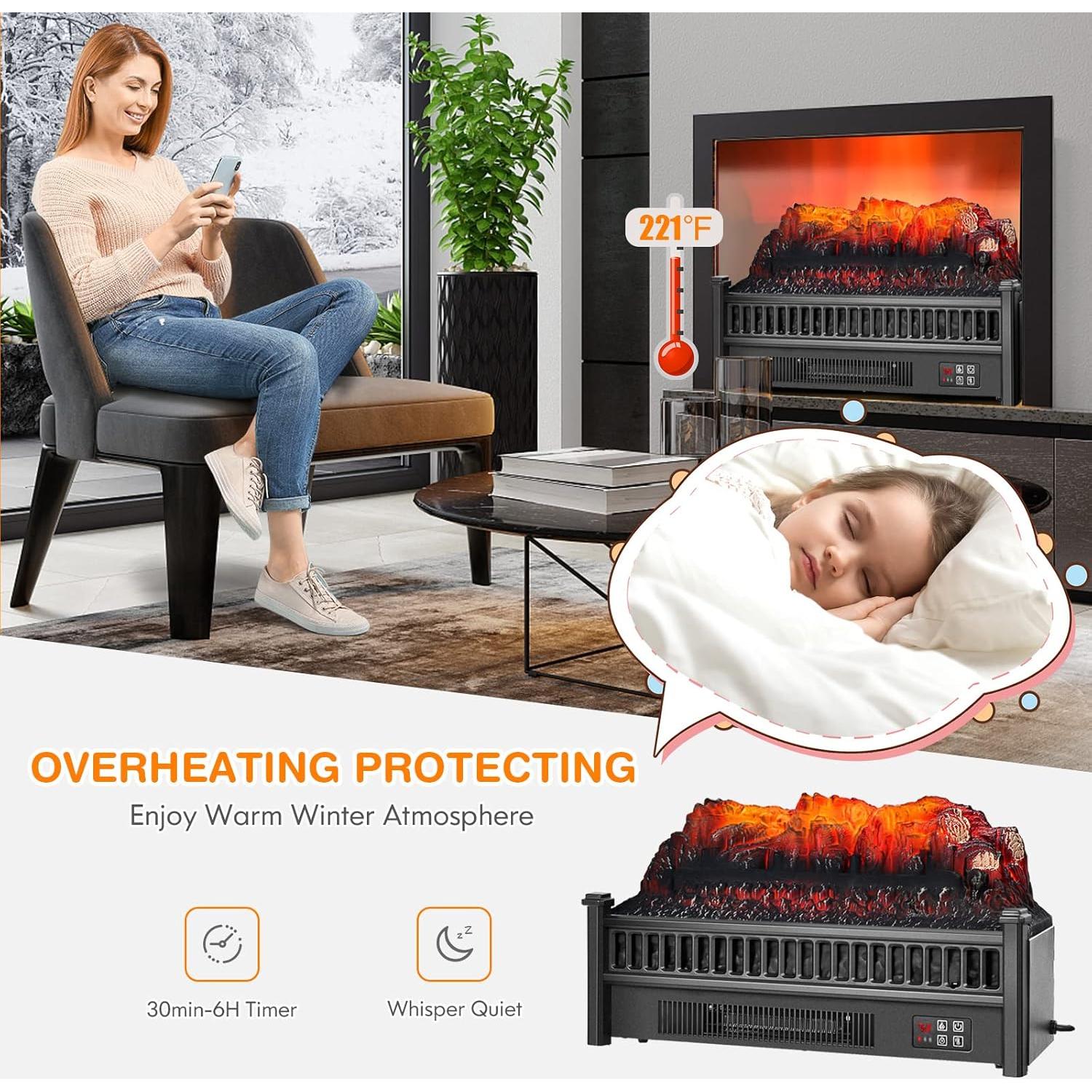 Calefactor Eléctrico Tangkula SF413-23A 1400W con Control Remoto