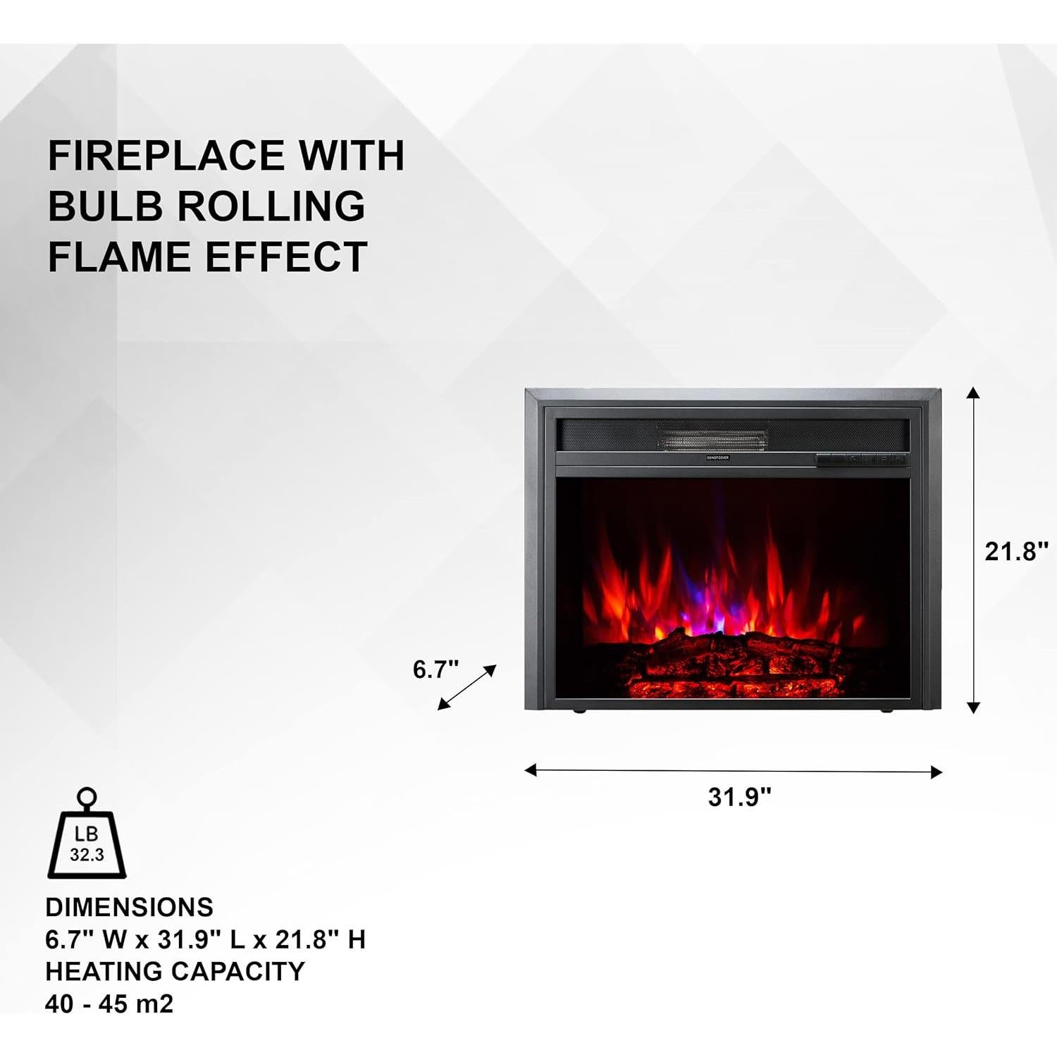 Insert de Chimenea Eléctrica XBrand 81 cm Control Remoto