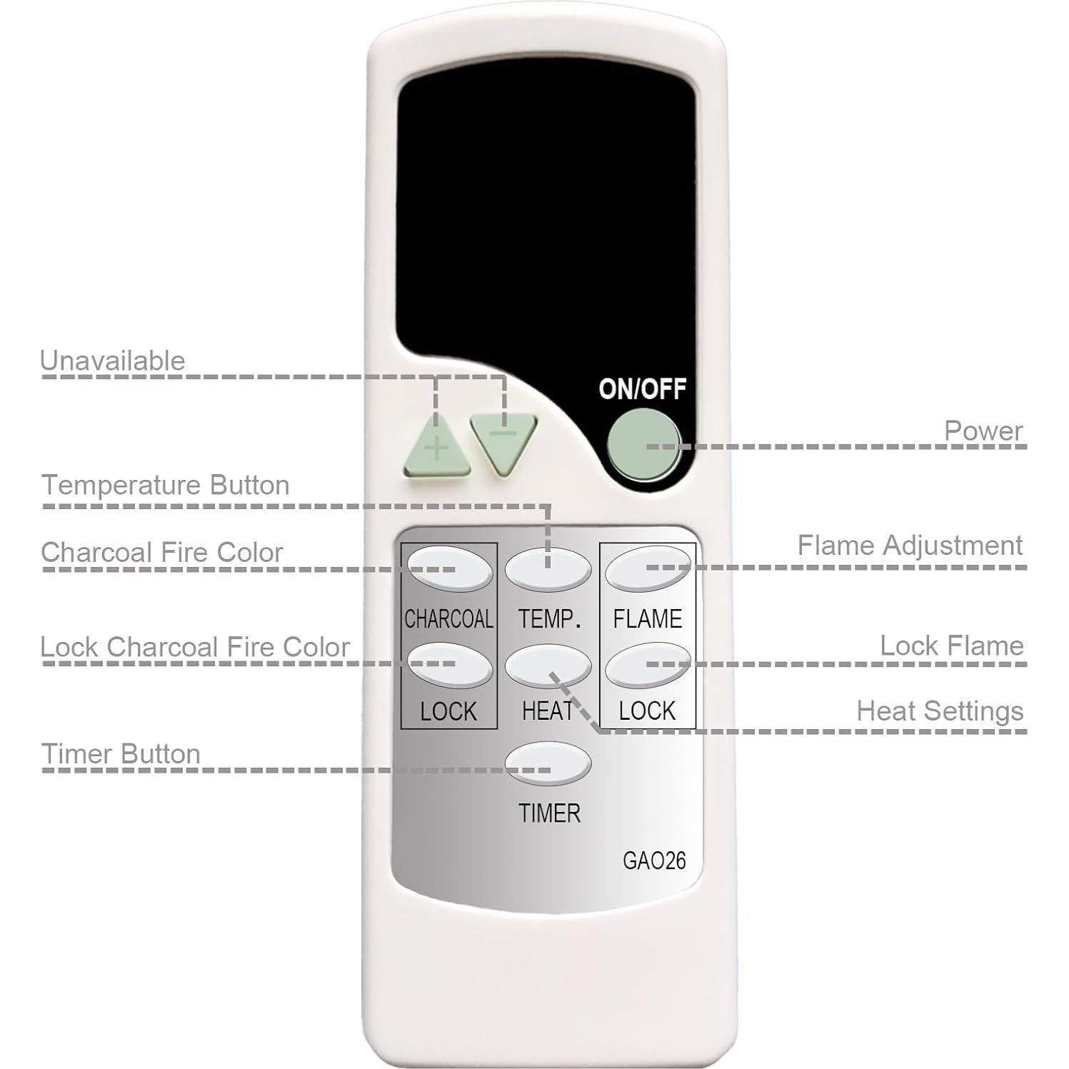 Control Remoto Kentsky para Chimenea Eléctrica - Sin Programación