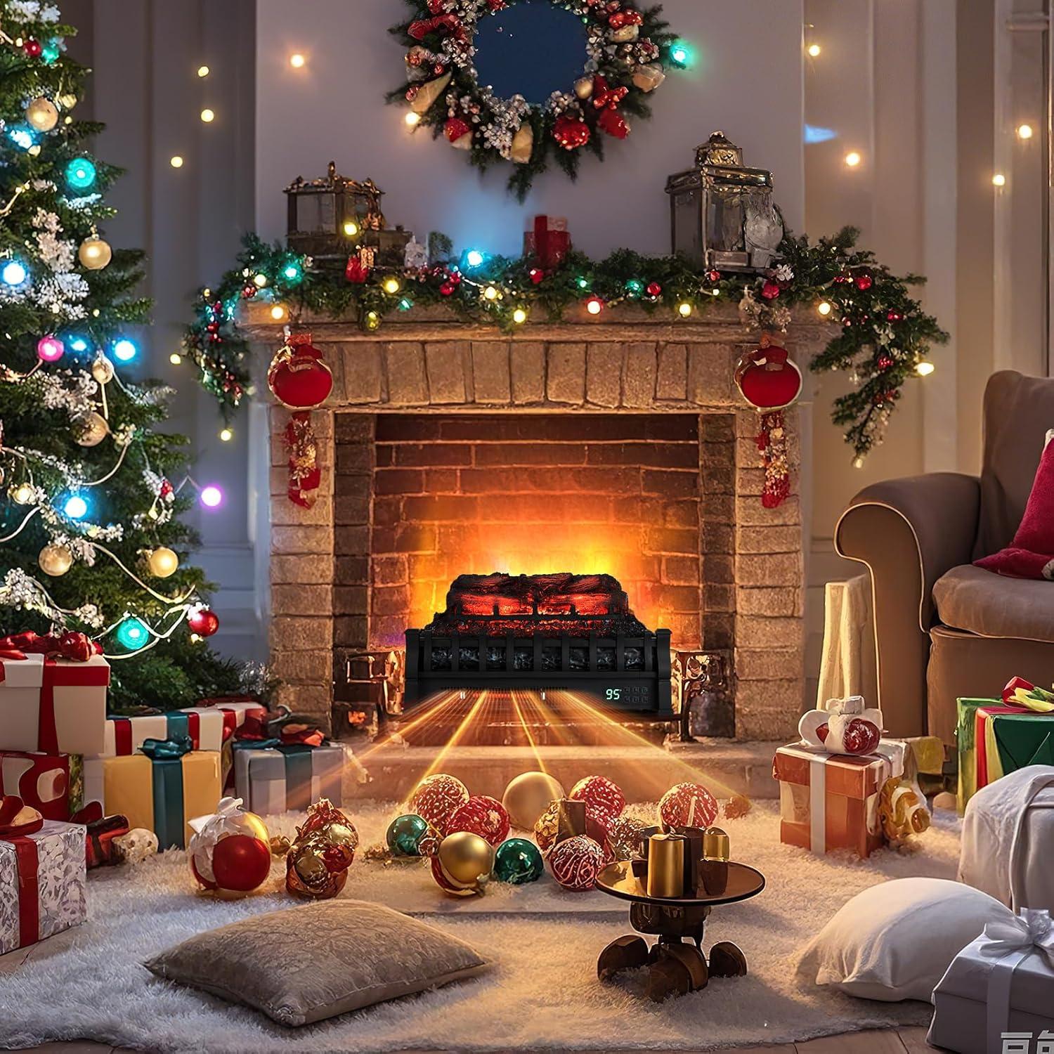 Calefactor Eléctrico de Leña Tangkula 1500W 93m2 Control Remoto