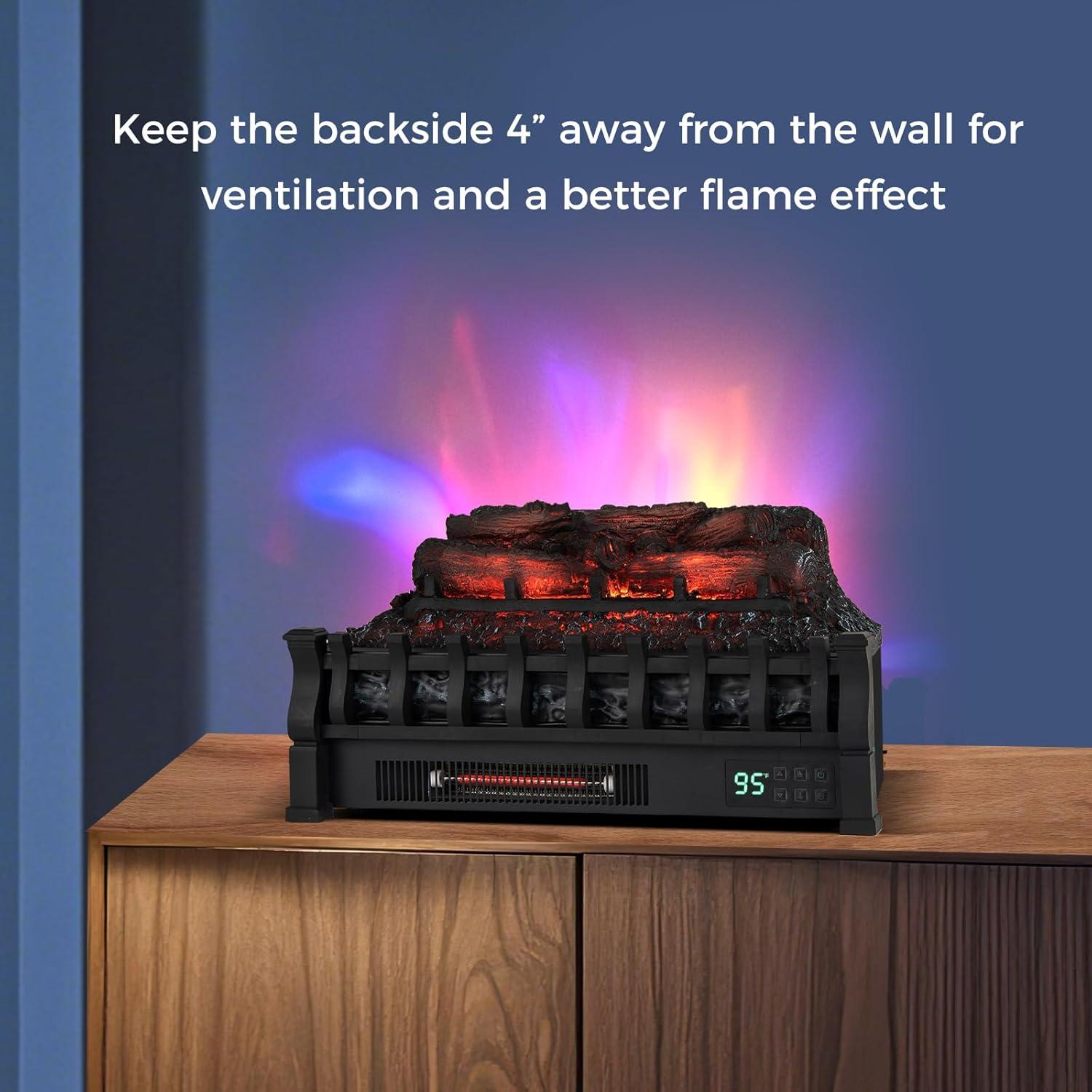 Calefactor Eléctrico de Leña Tangkula 1500W 93m2 Control Remoto