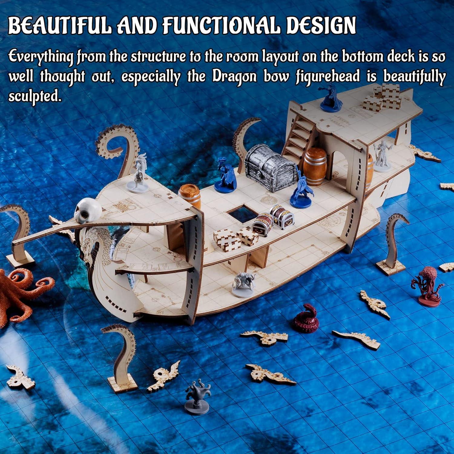 Miniatura Barco RPG CZYY 3 Niveles Madera 59.44 cm