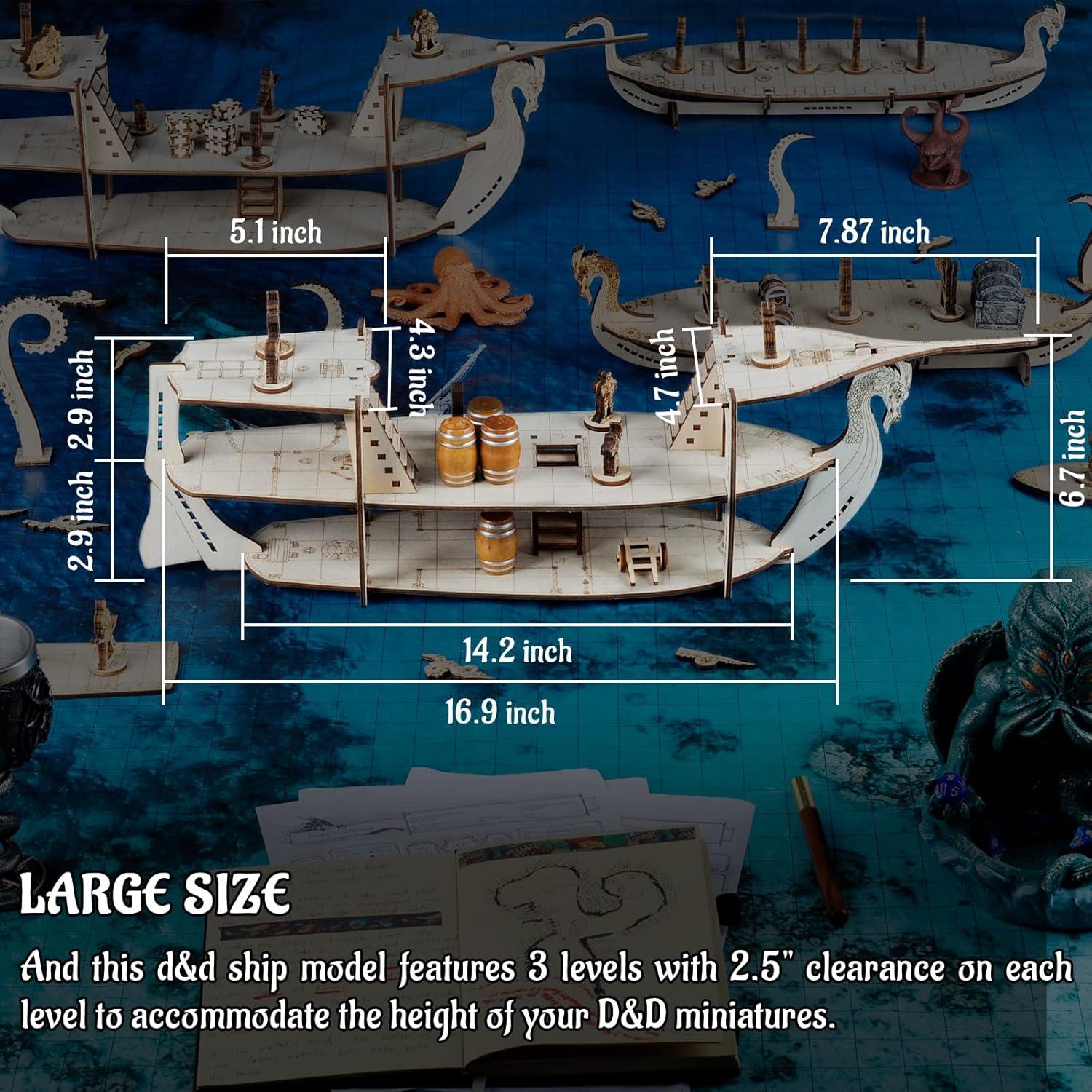 Miniatura Barco RPG CZYY 3 Niveles Madera 59.44 cm