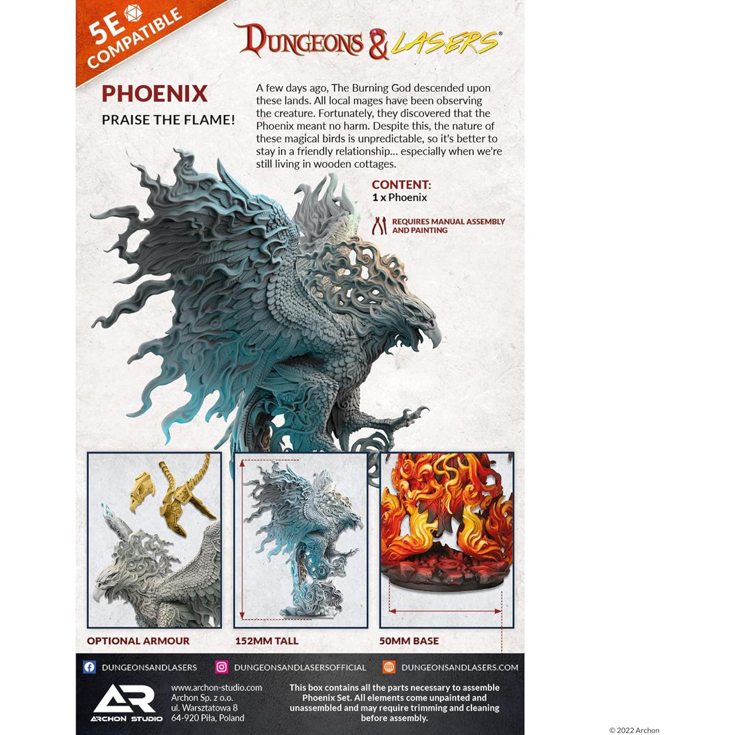 Miniatura Phoenix Dungeons & Lasers 155mm No Pintada