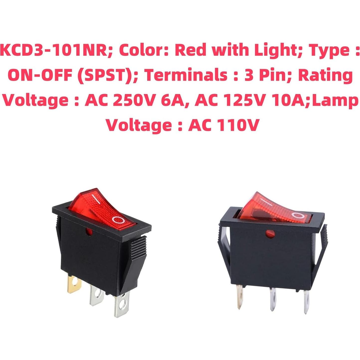 Paquete de 6 Interruptores Iluminados 120927-24 para Chimeneas