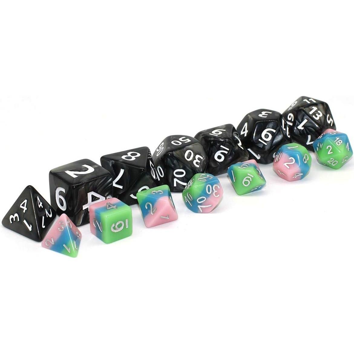Dados Poliedricos Gigantes Negros HD 25mm para RPG y D&D