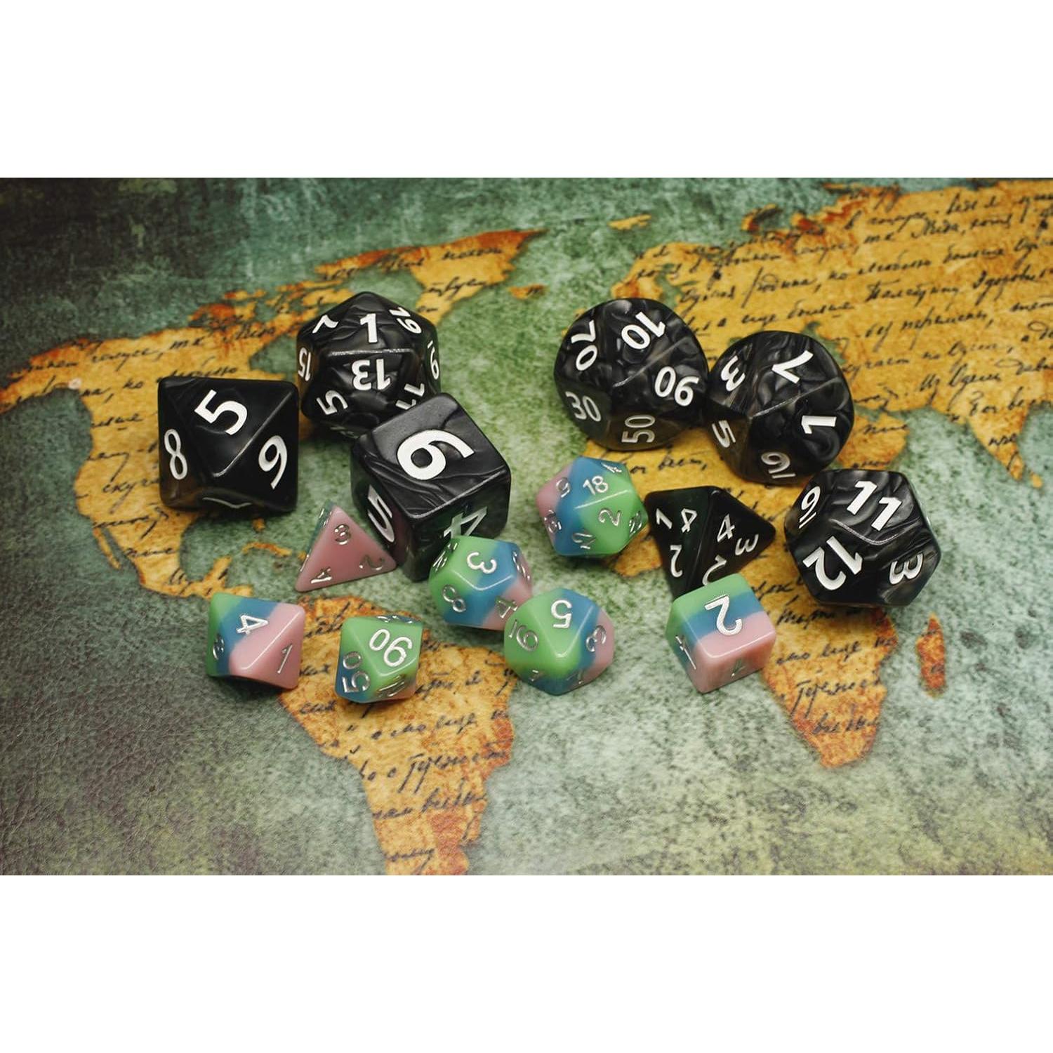 Dados Poliedricos Gigantes Negros HD 25mm para RPG y D&D