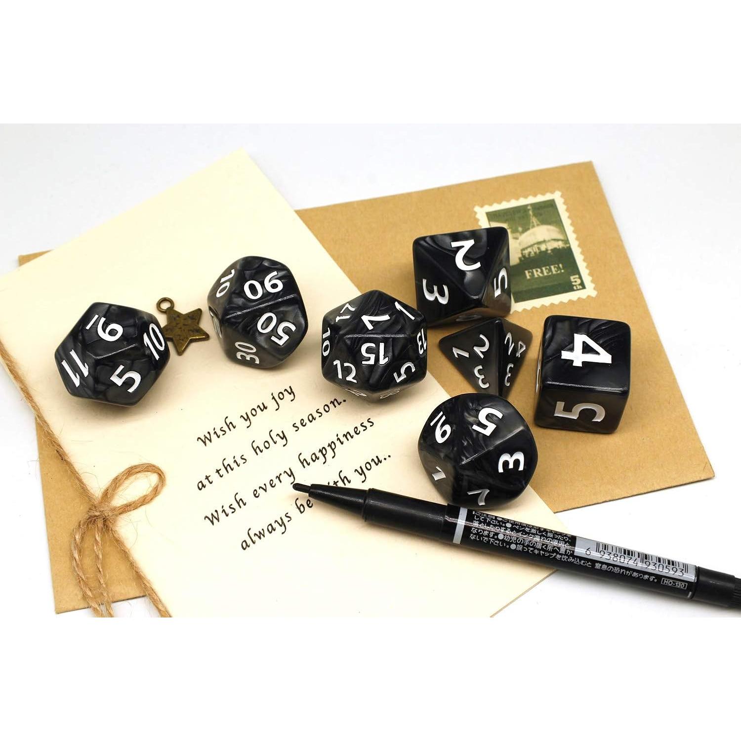 Dados Poliedricos Gigantes Negros HD 25mm para RPG y D&D