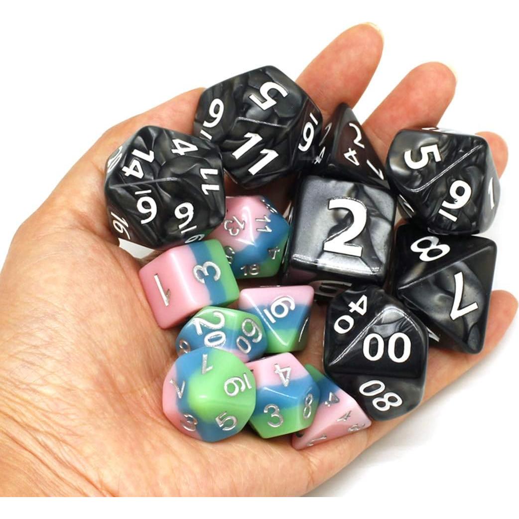 Dados Poliedricos Gigantes Negros HD 25mm para RPG y D&D