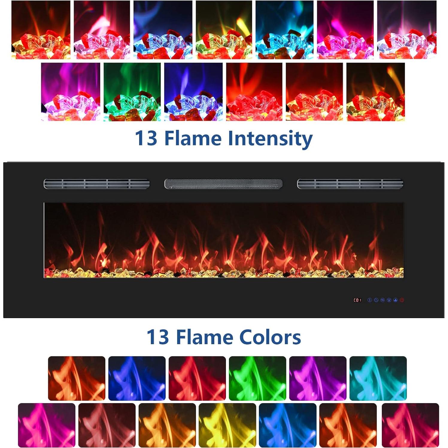 Chimenea Eléctrica PRISMFLAME 127cm Empotrada Control Remoto