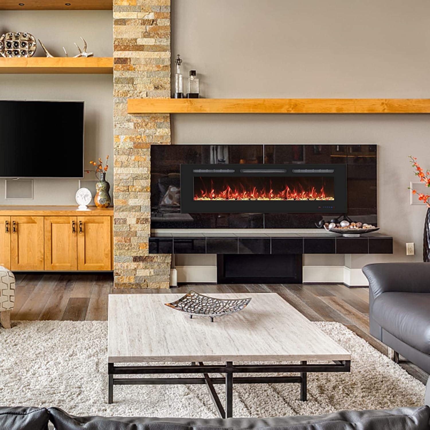 Chimenea Eléctrica PRISMFLAME 127cm Empotrada Control Remoto