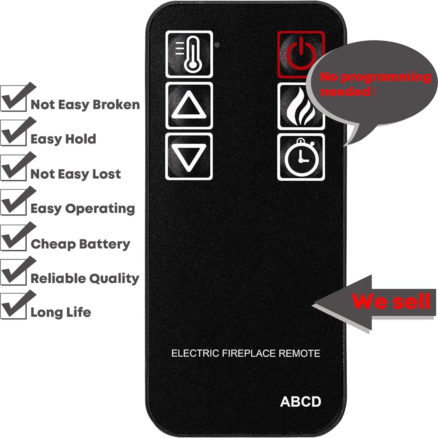 Control Remoto HOMCOM 3D Calefactor Chimenea Eléctrica