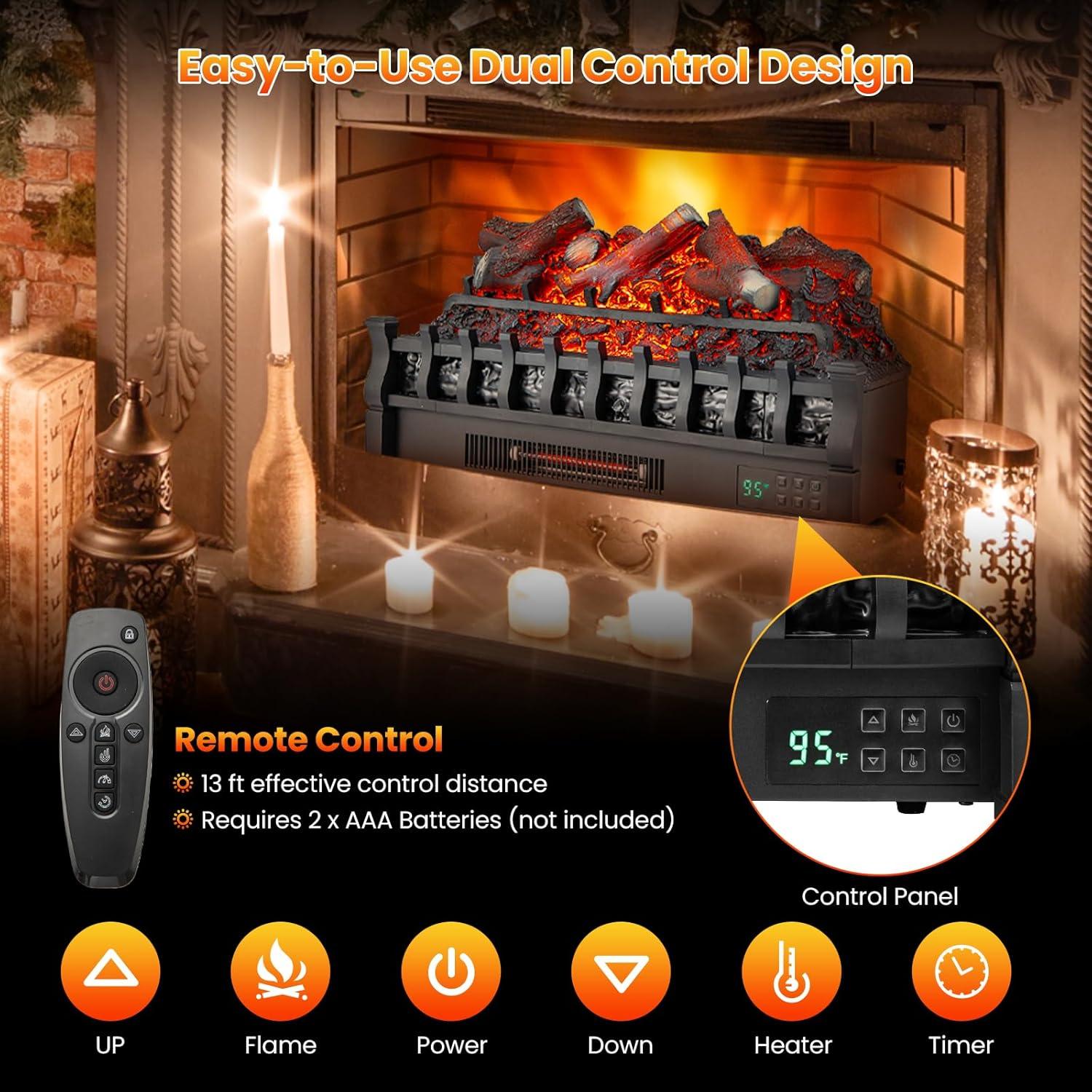 Estufa Eléctrica GOFLAME 26” Infrarroja 1500W con Control Remoto
