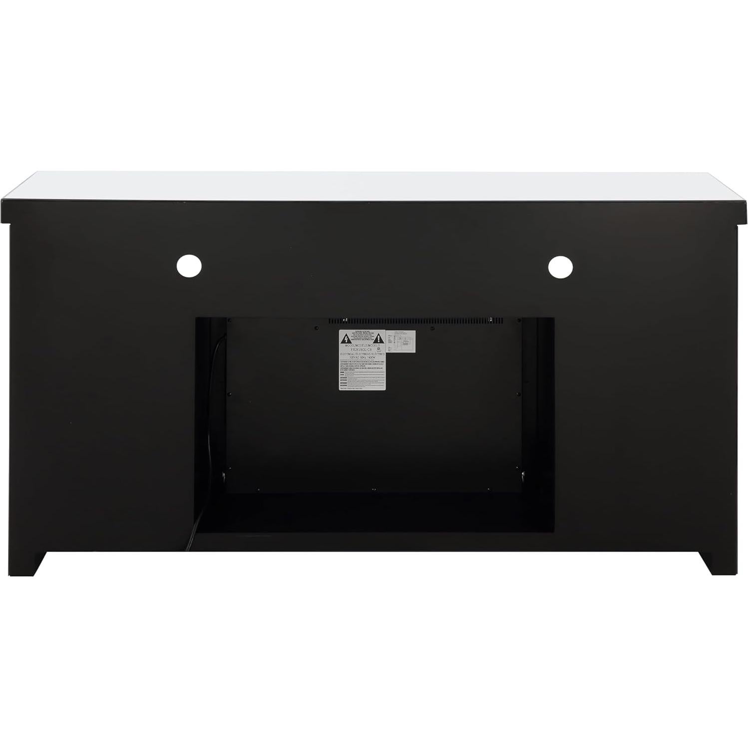 NicBexTV Stand W/Fireplace with an Alluring Mirrored and Faux Diamond Finish Electric Heaters for Indoor Use Fireplace TV Stands for Living Room Freestanding Fireplace, Silver