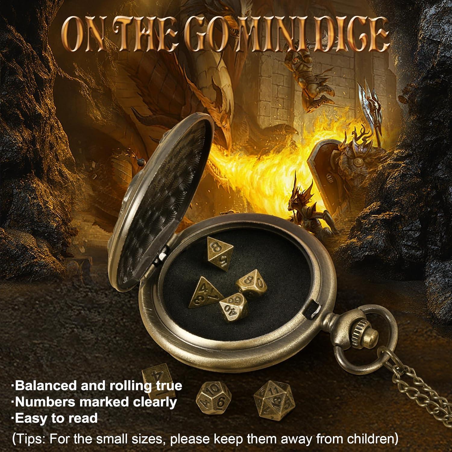 Set de Dados DND Kabinka 7pcs Bronce Dragón 3D Portátil