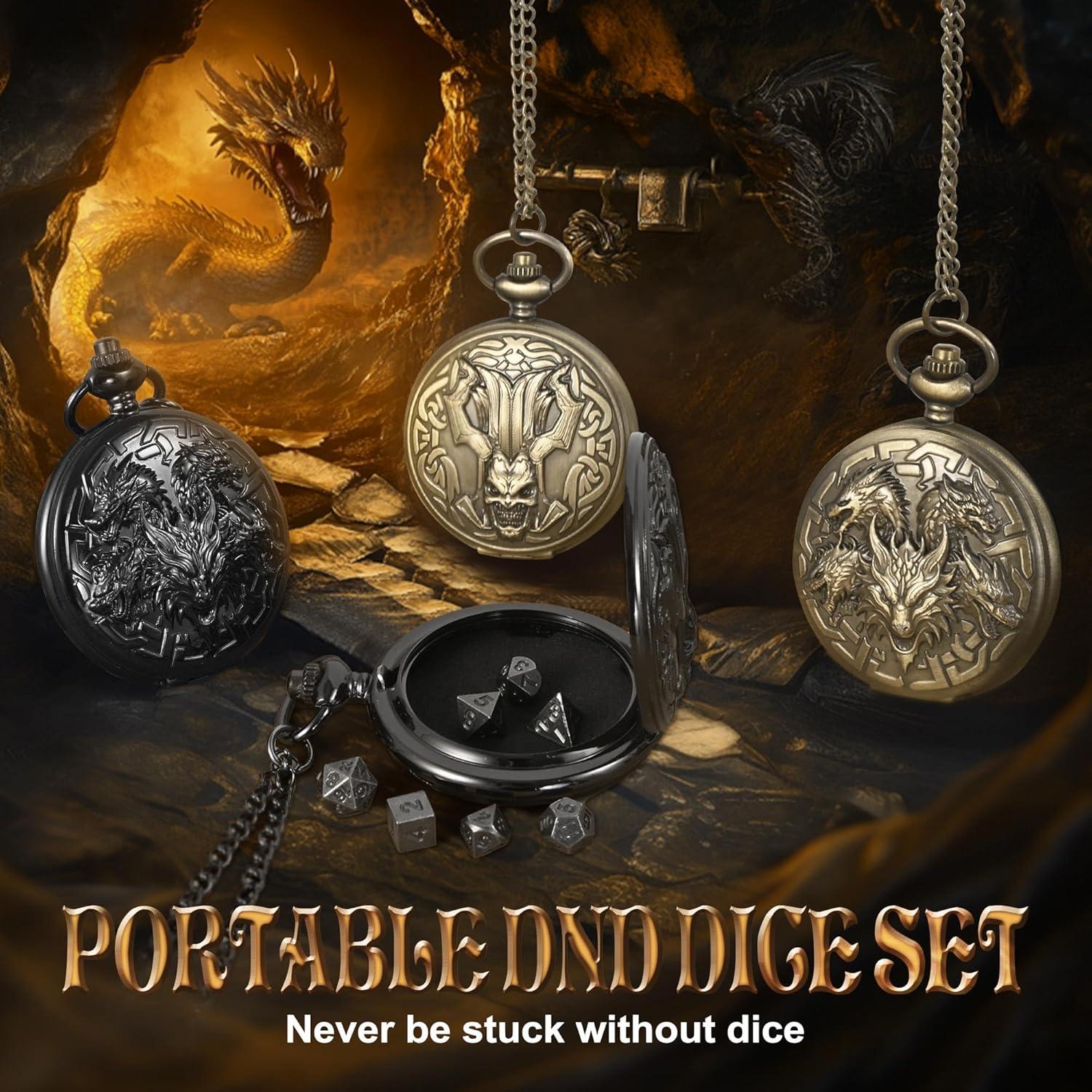 Set de Dados DND Kabinka 7pcs Bronce Dragón 3D Portátil