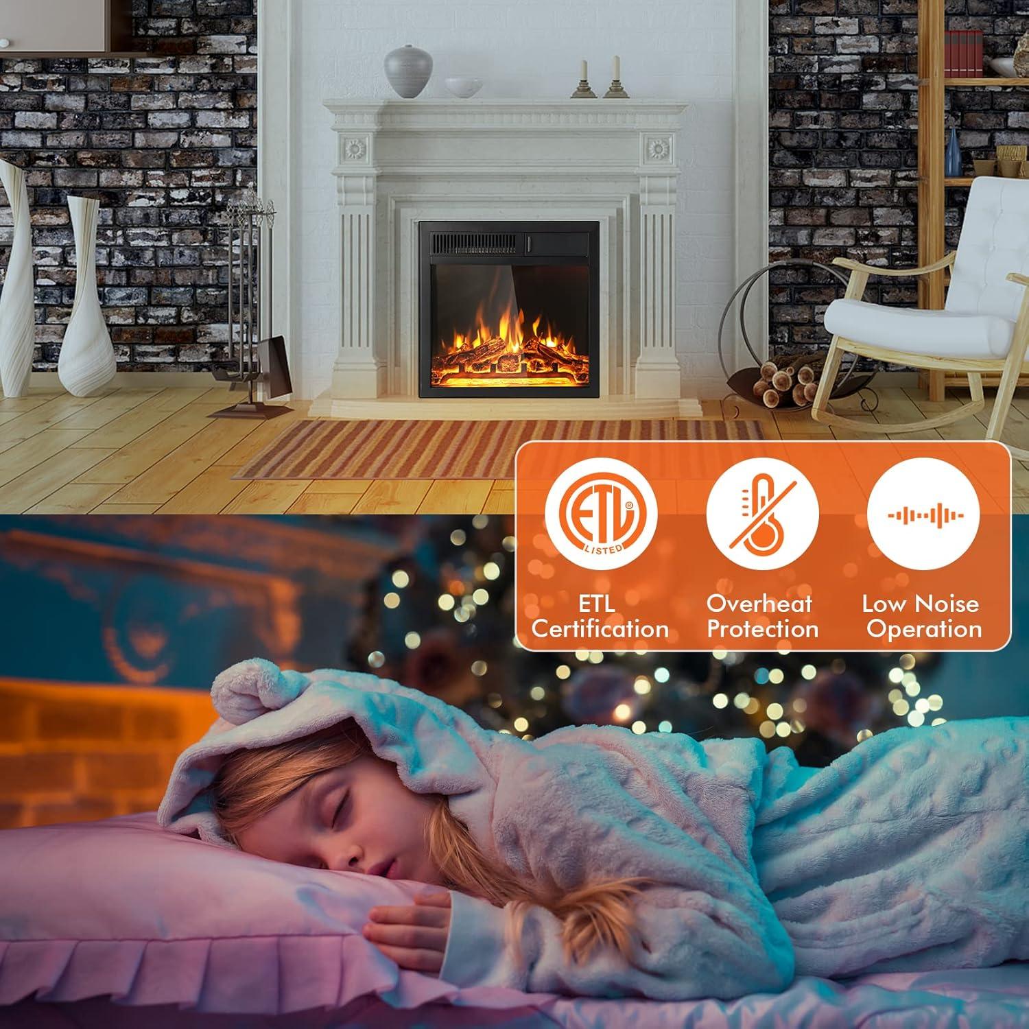 Chimenea Eléctrica GOFLAME 18" Empotrable 750W/1500W