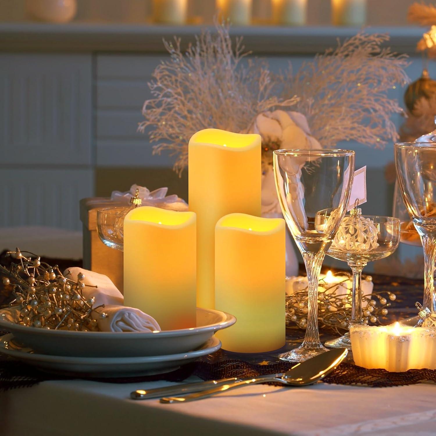 Velas LED Crowm 9 Piezas Marfil Control Remoto Impermeables