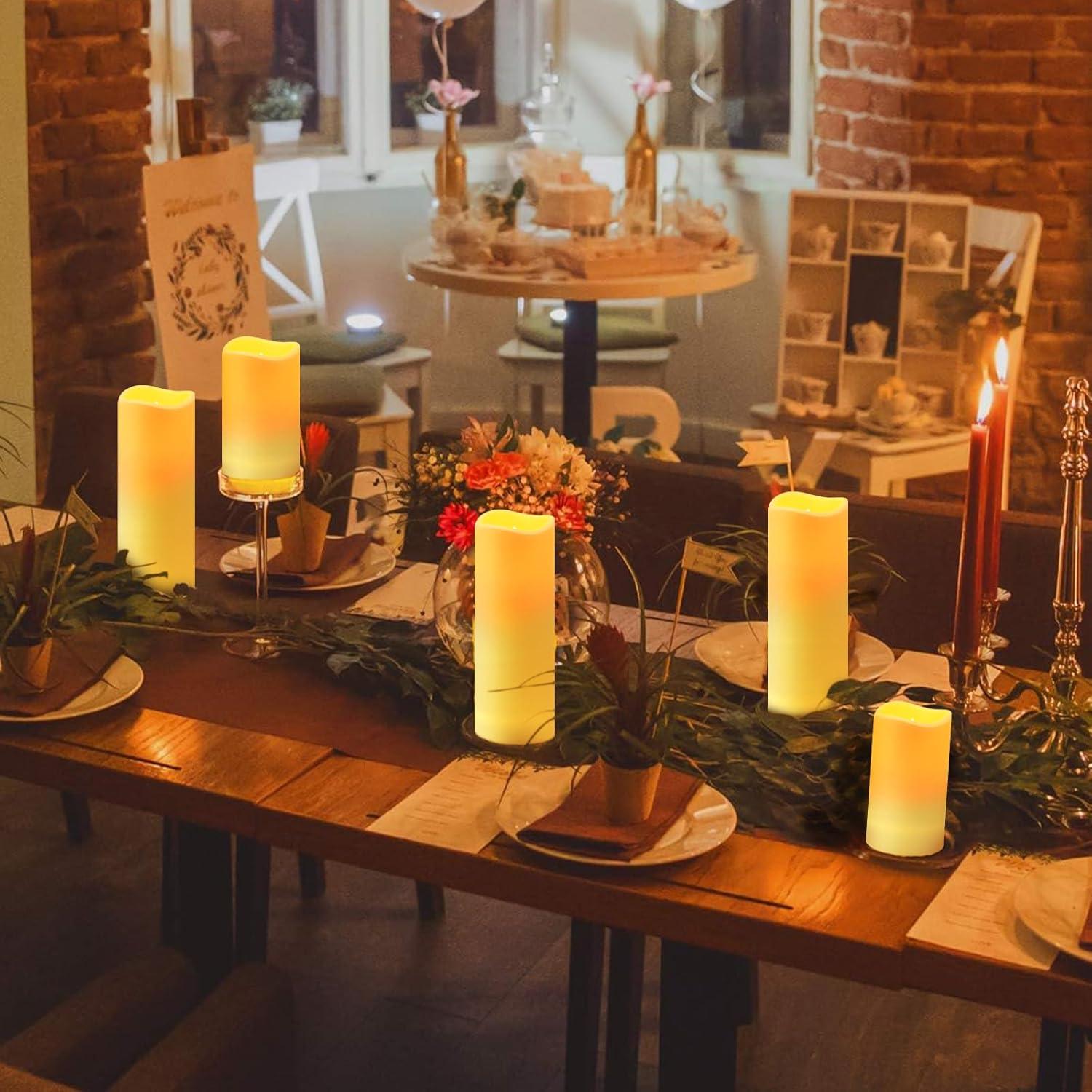 Velas LED Crowm 9 Piezas Marfil Control Remoto Impermeables