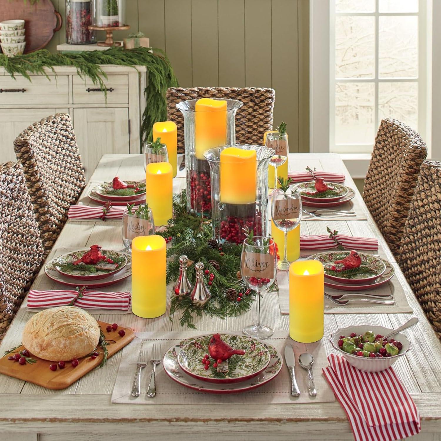 Velas LED Crowm 9 Piezas Marfil Control Remoto Impermeables