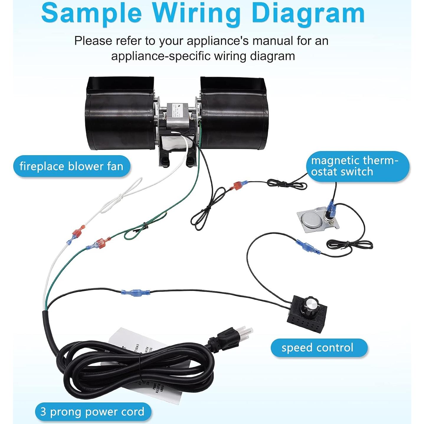 Kit de Ventilador GFK-160A Hipoilk para Chimenea 160 CFM