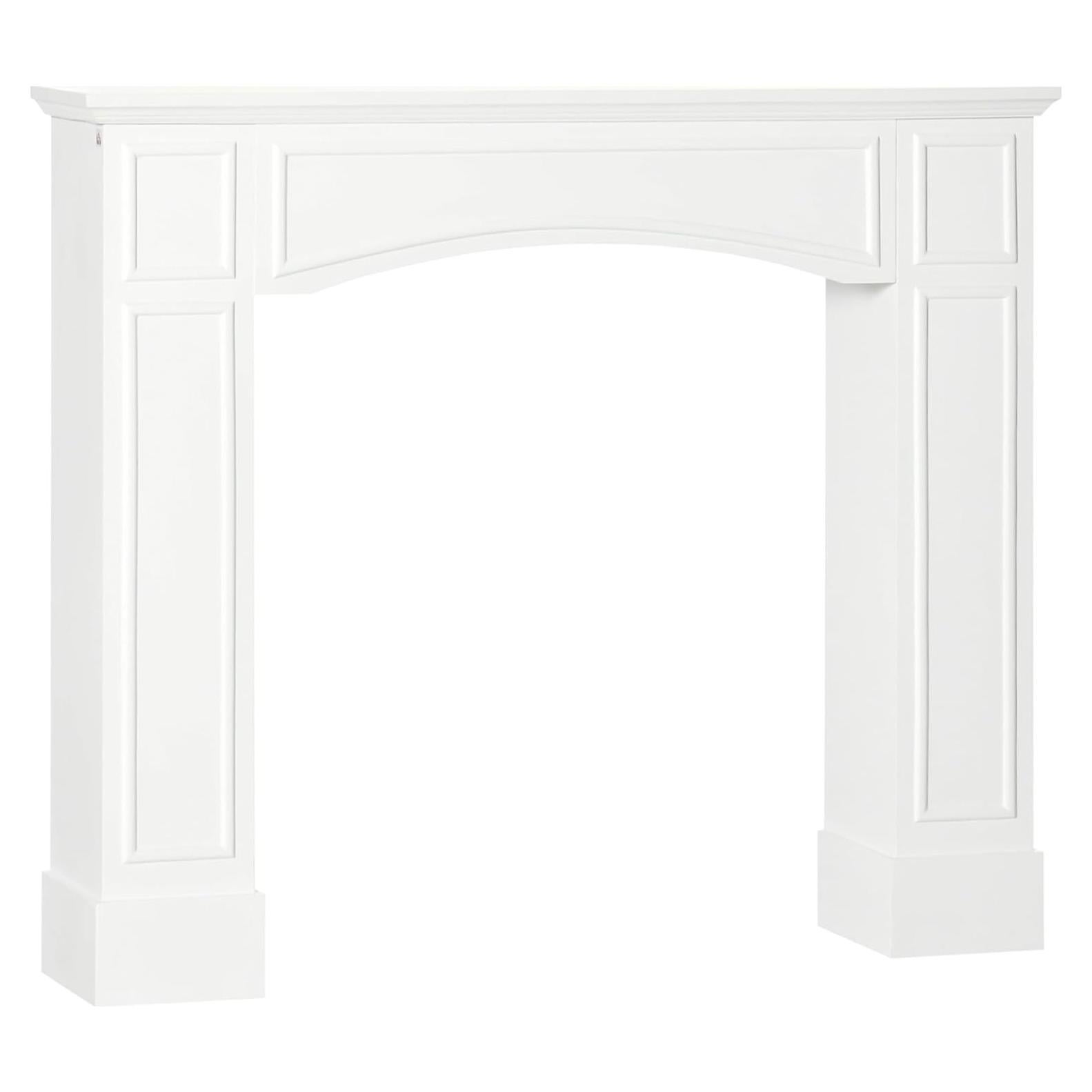 HOMCOM Modern Fireplace Mantel, Surround Mantels for Fireplace with Decorative Pattern Interior Width 29" White