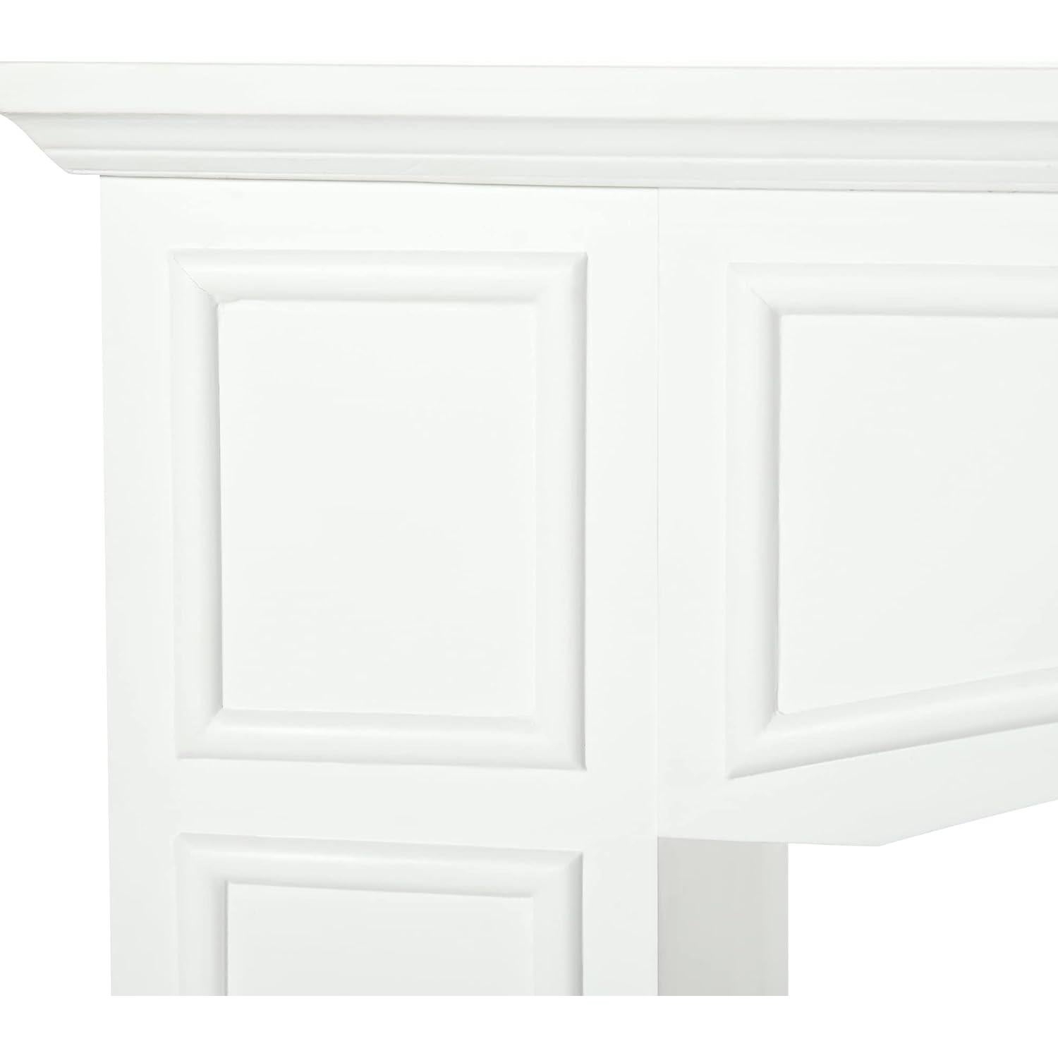 HOMCOM Modern Fireplace Mantel, Surround Mantels for Fireplace with Decorative Pattern Interior Width 29" White
