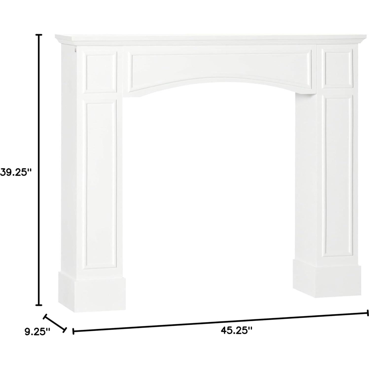 HOMCOM Modern Fireplace Mantel, Surround Mantels for Fireplace with Decorative Pattern Interior Width 29" White